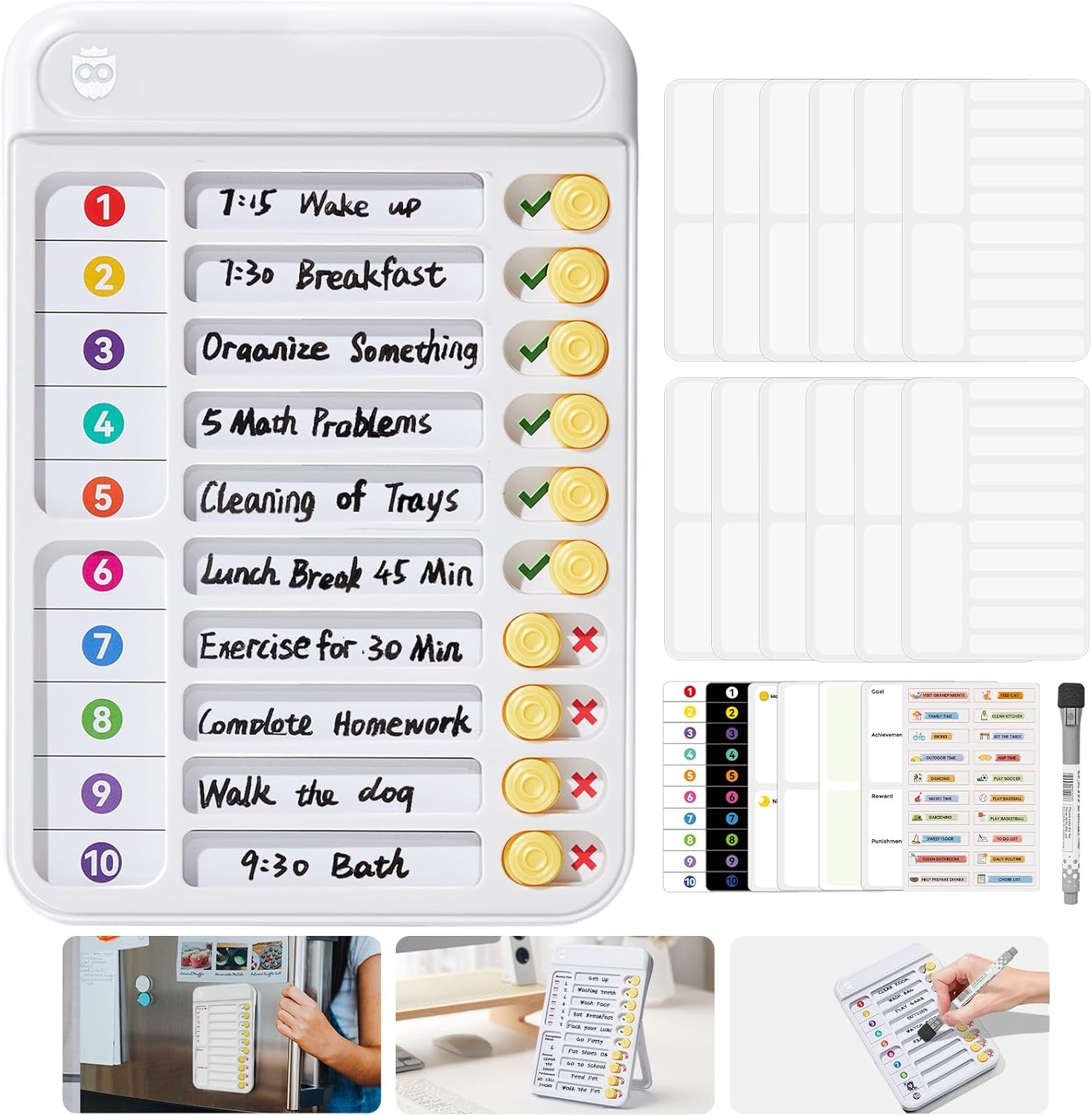 Magnetic Chore Chart for Kids, ADHD Tools for Kids to Do List Checklist Task Boa