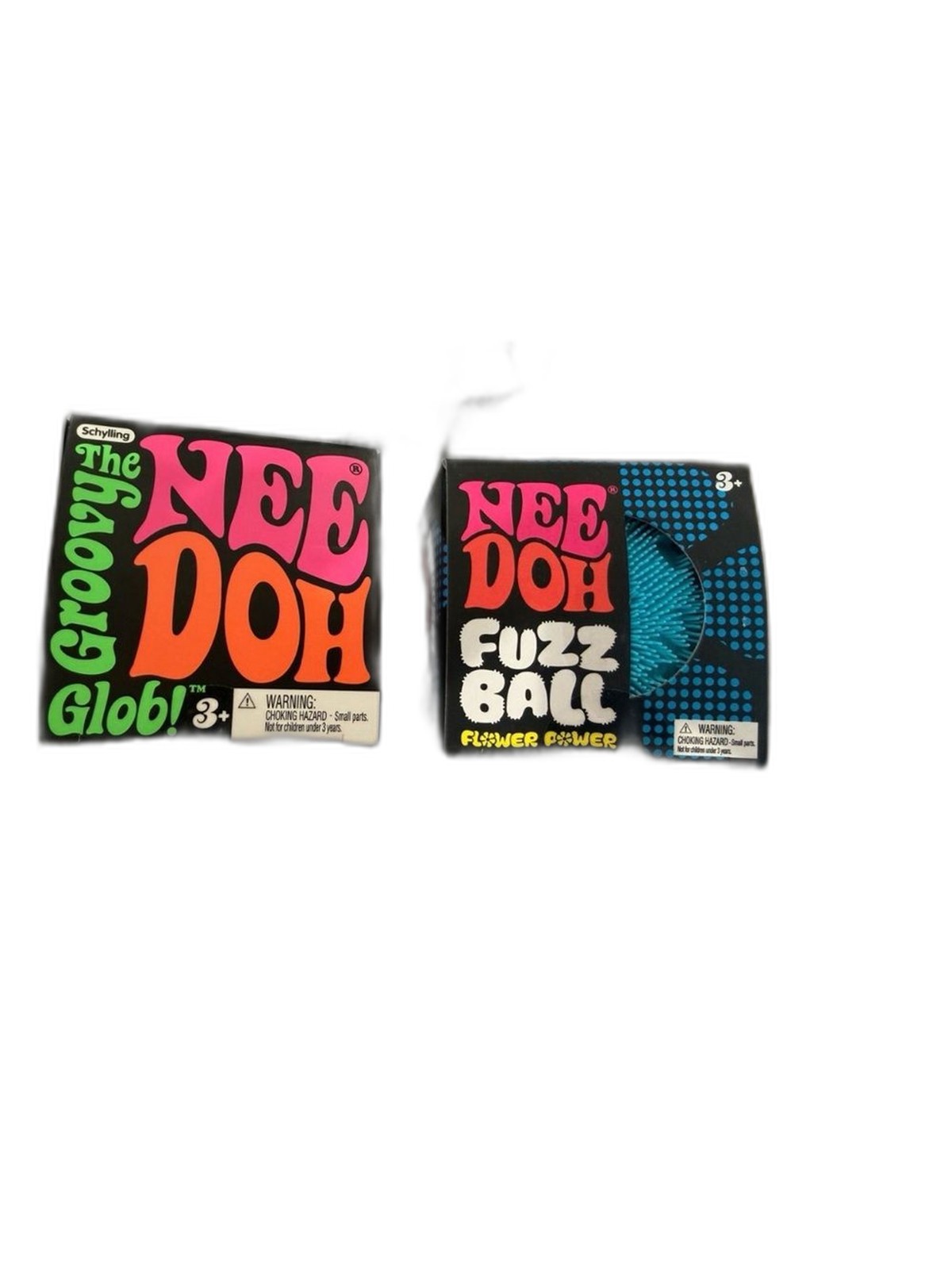 Nee Doh Fuzz Ball (blue) & Groovy Glob (orange)