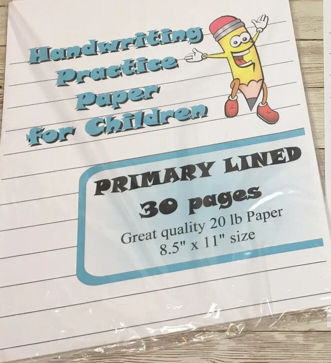 Primary Lined – Handwriting Practice Paper For Children – 30 Sheets