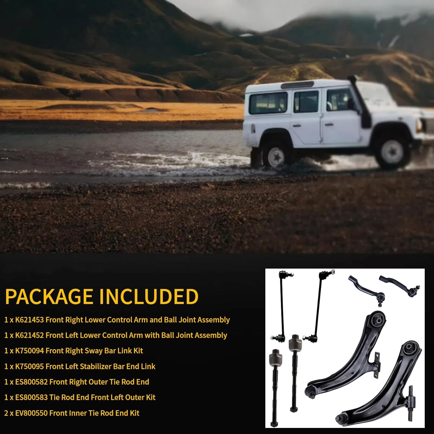 8pc Front Lower Control Arm Kit for Nissan Rogue 2008-2013, Rogue Select