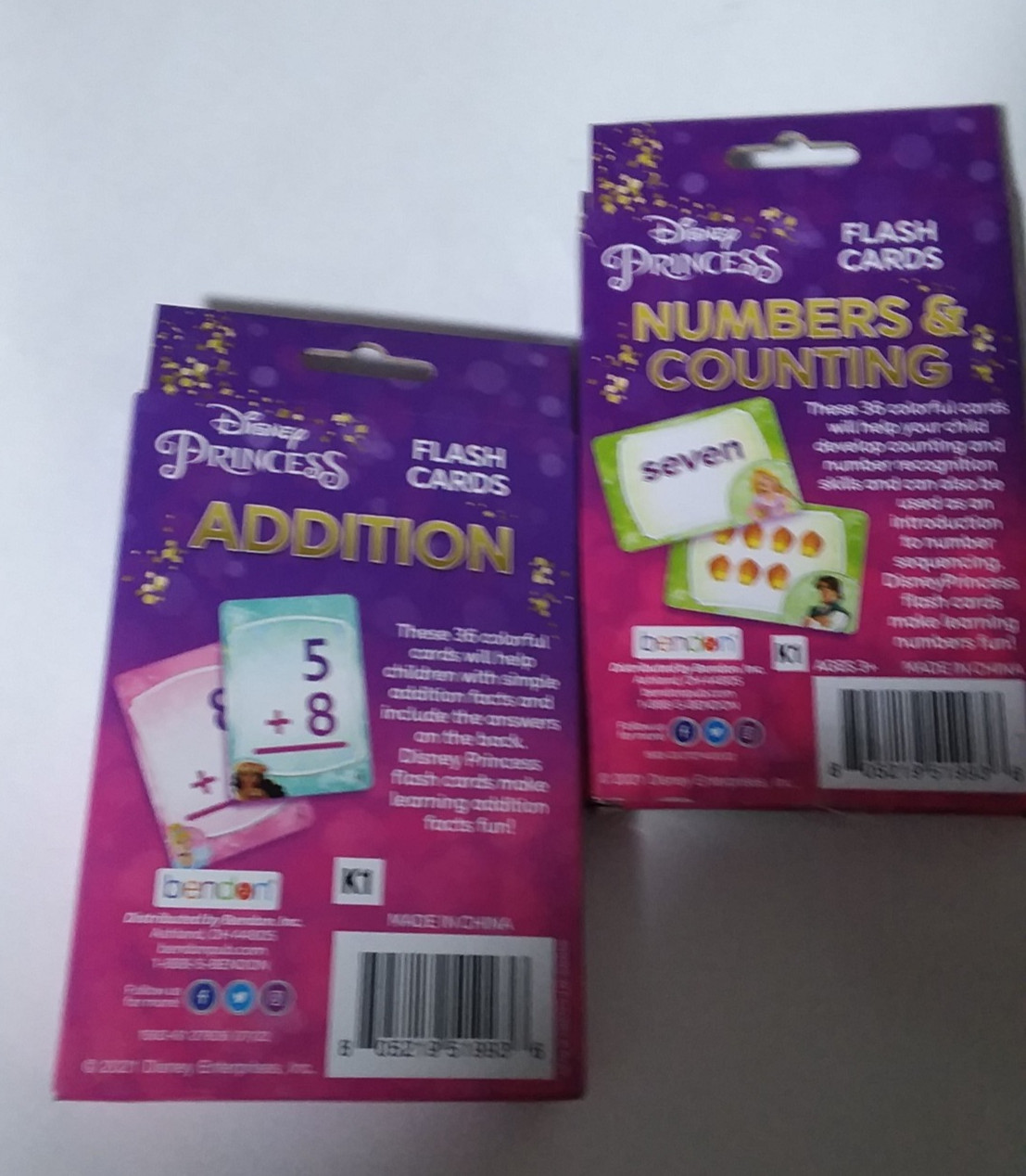 Disney Princess flash cards, 2 decks for one money, build math skills playing