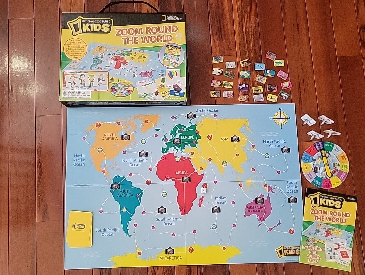 Pottery Barn Kids Zoom Round World Game Wildlife Photo Shoot Nationl Geographic