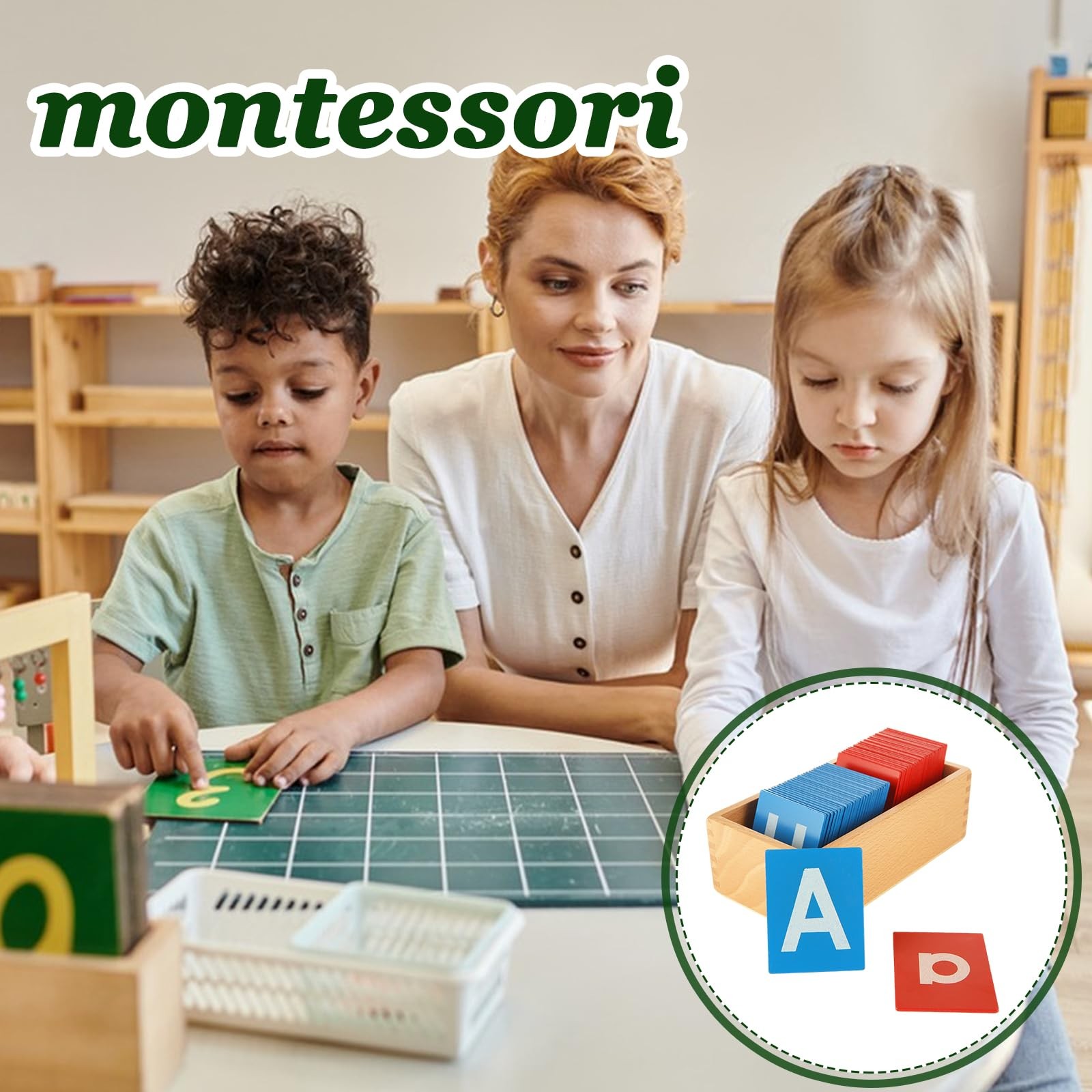 Montessori Lower and Capital Case Sandpaper Letters, Tactile Letters for Pres…