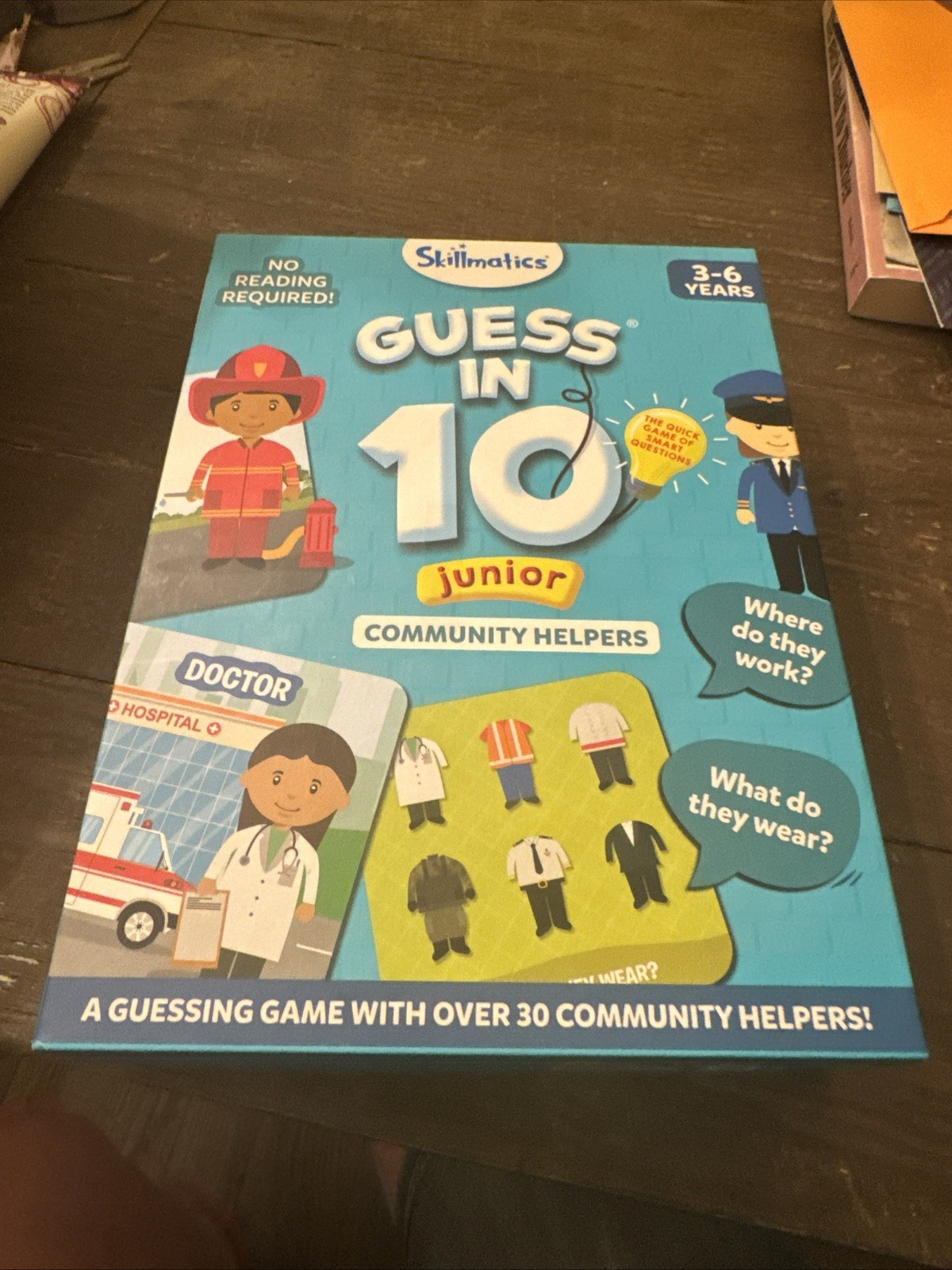 Skillmatics Card Game Guess in 10 Junior Community Helpers for Kids, New