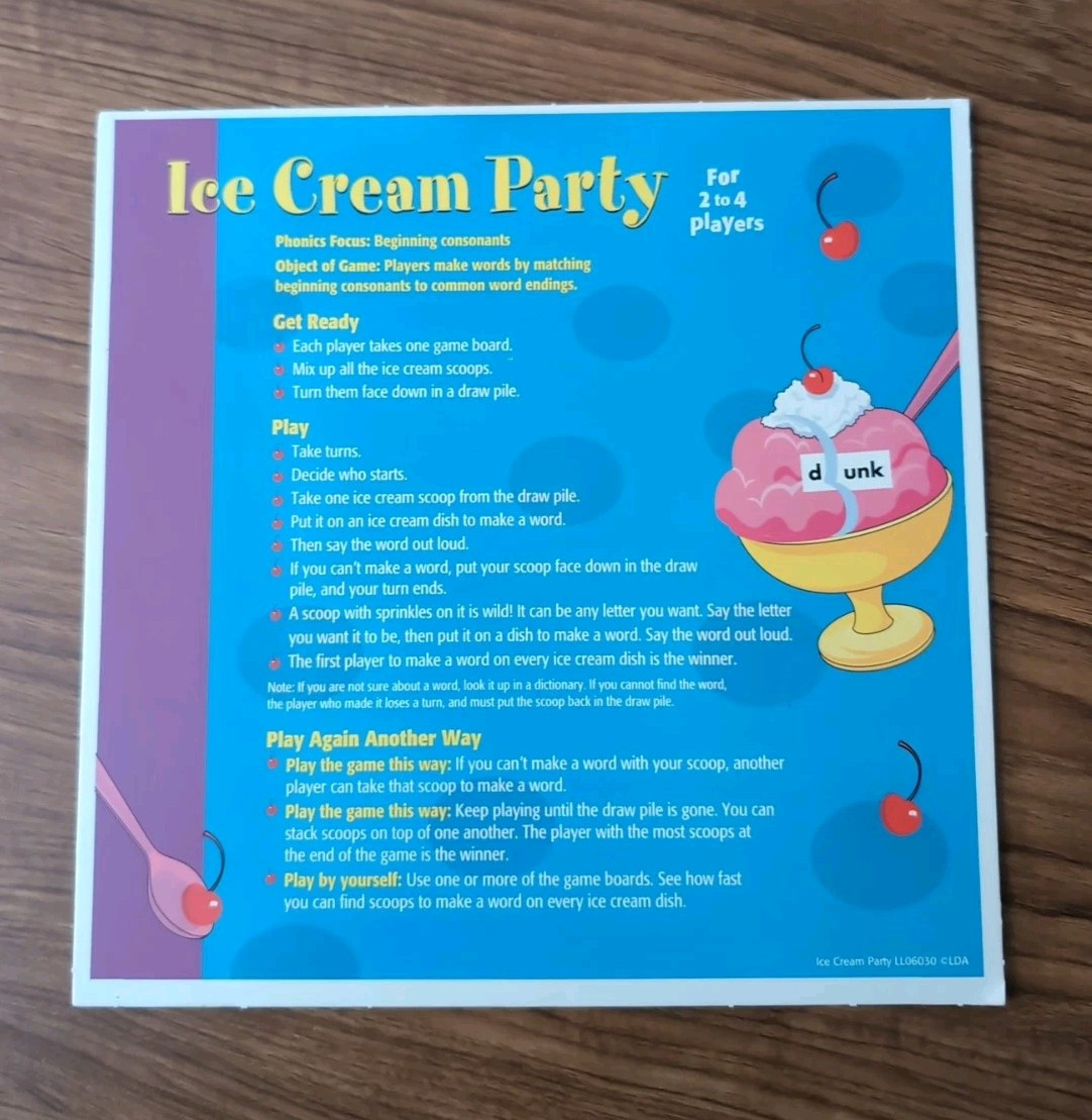 Ice Cream Party Beginning Consonants A Phonics Game!