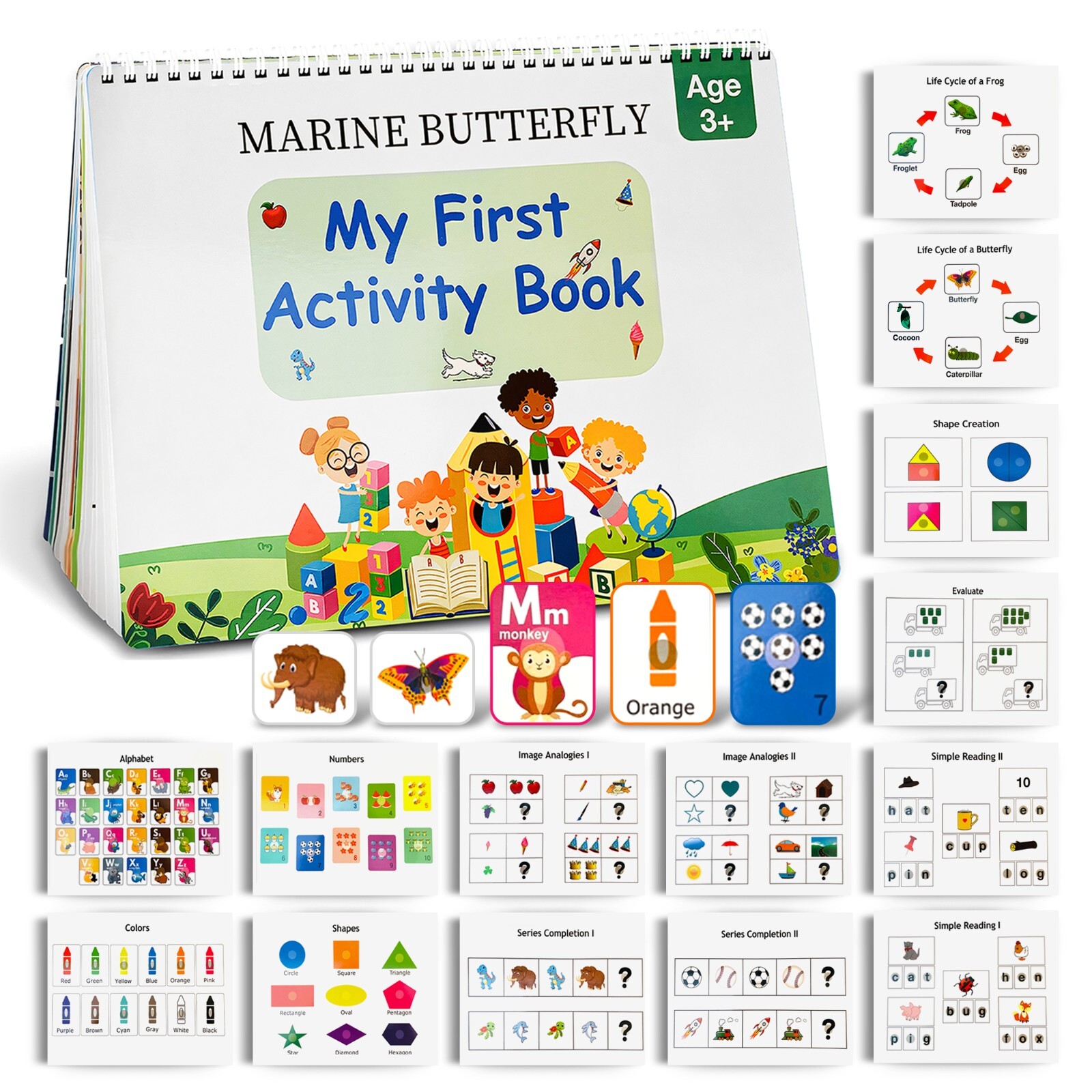 Preschool Busy Book for Toddler Age 3-5yrs, Montessori, Non Toxic, CPC Certified