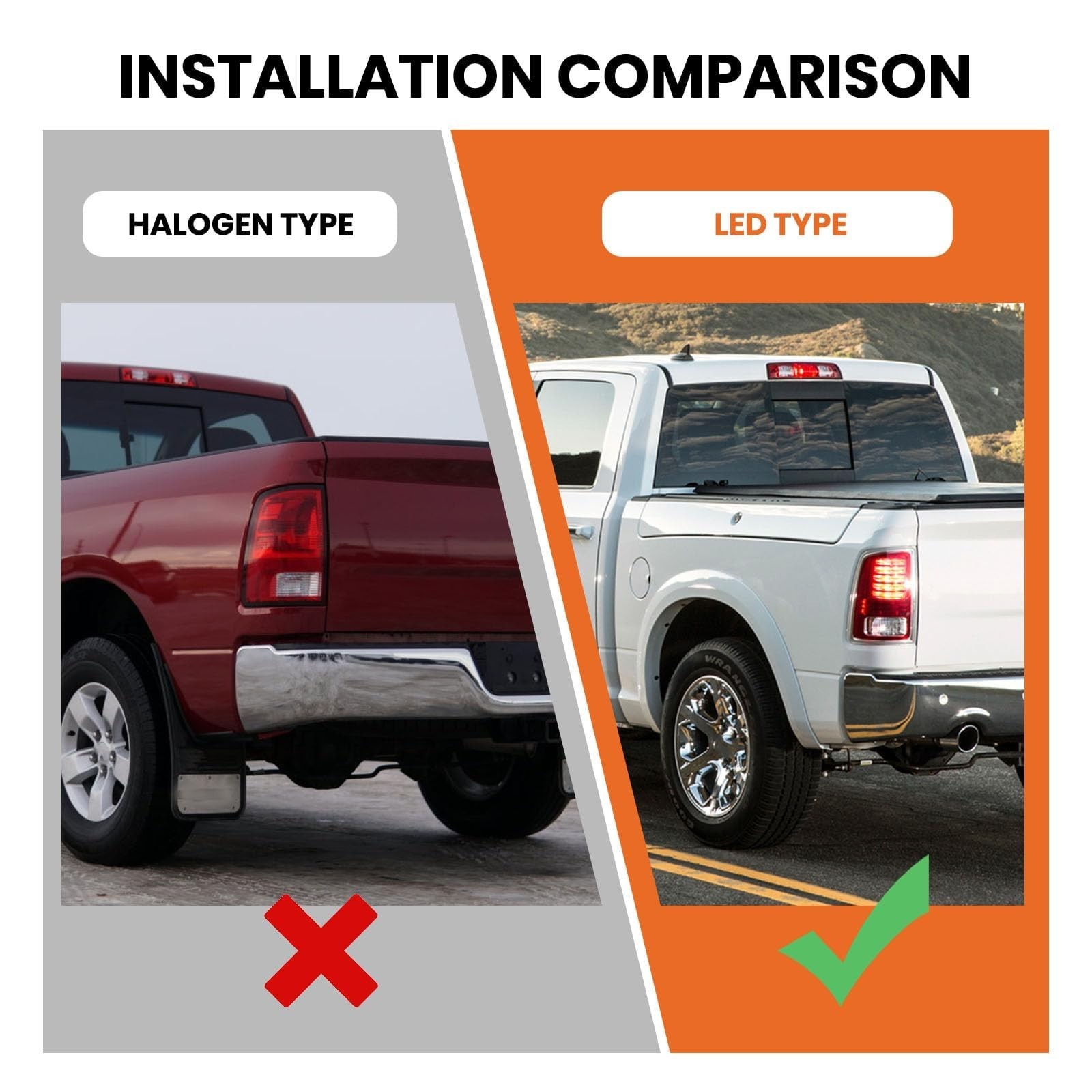Ram LED Tail Light Assembly Compatible with 2013 2014 2015 2016 2017 2018 Dod…