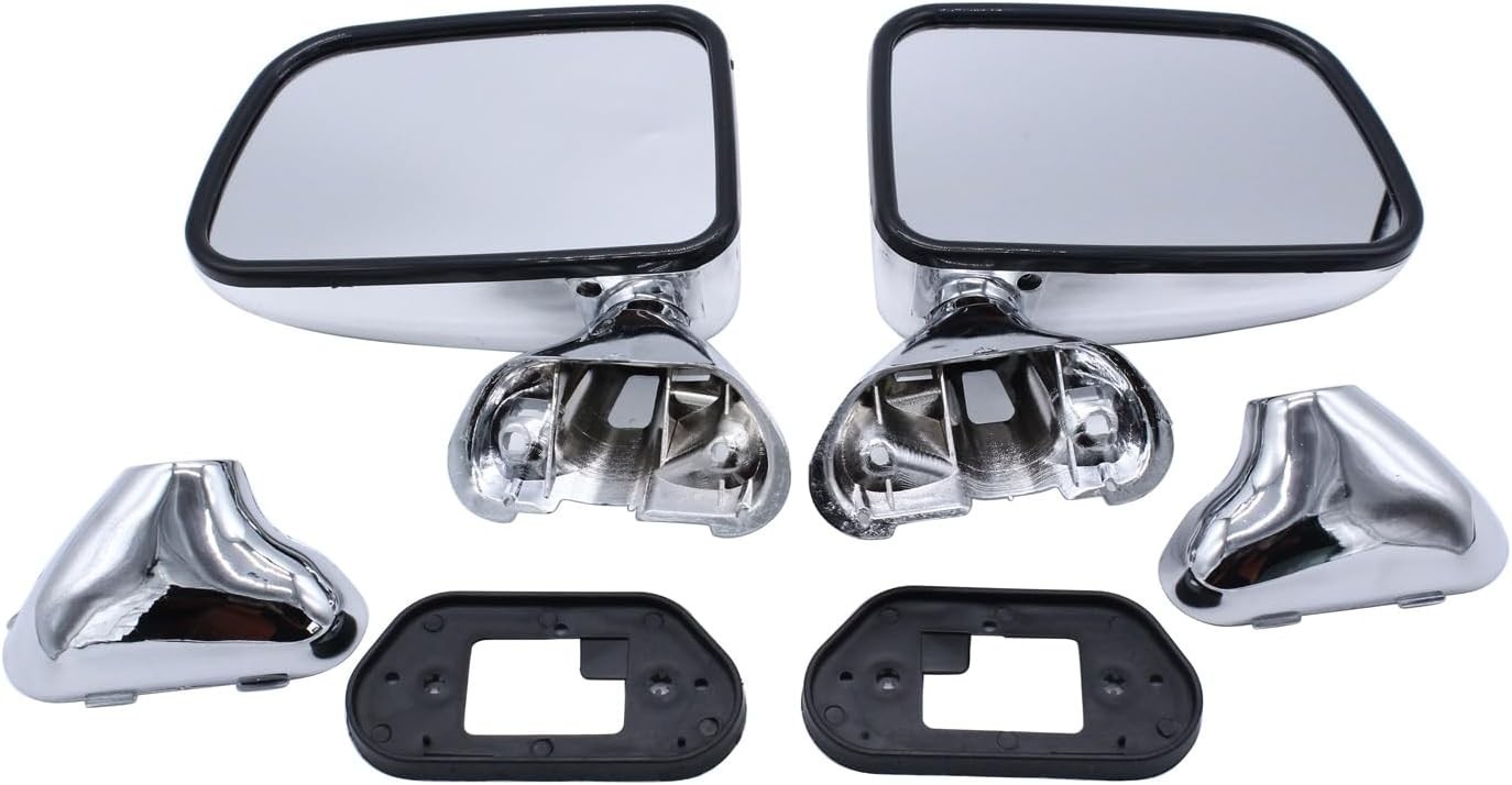 A Pair of Door Mirrors Chrome Manual Side View Mirrors Set for 87-88 Toyota P…