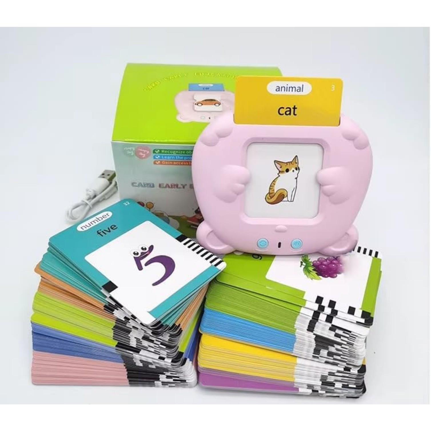 Kids Educational Learning Flashcard Reader for 3 4 5 6 Year Old Boys and Girls