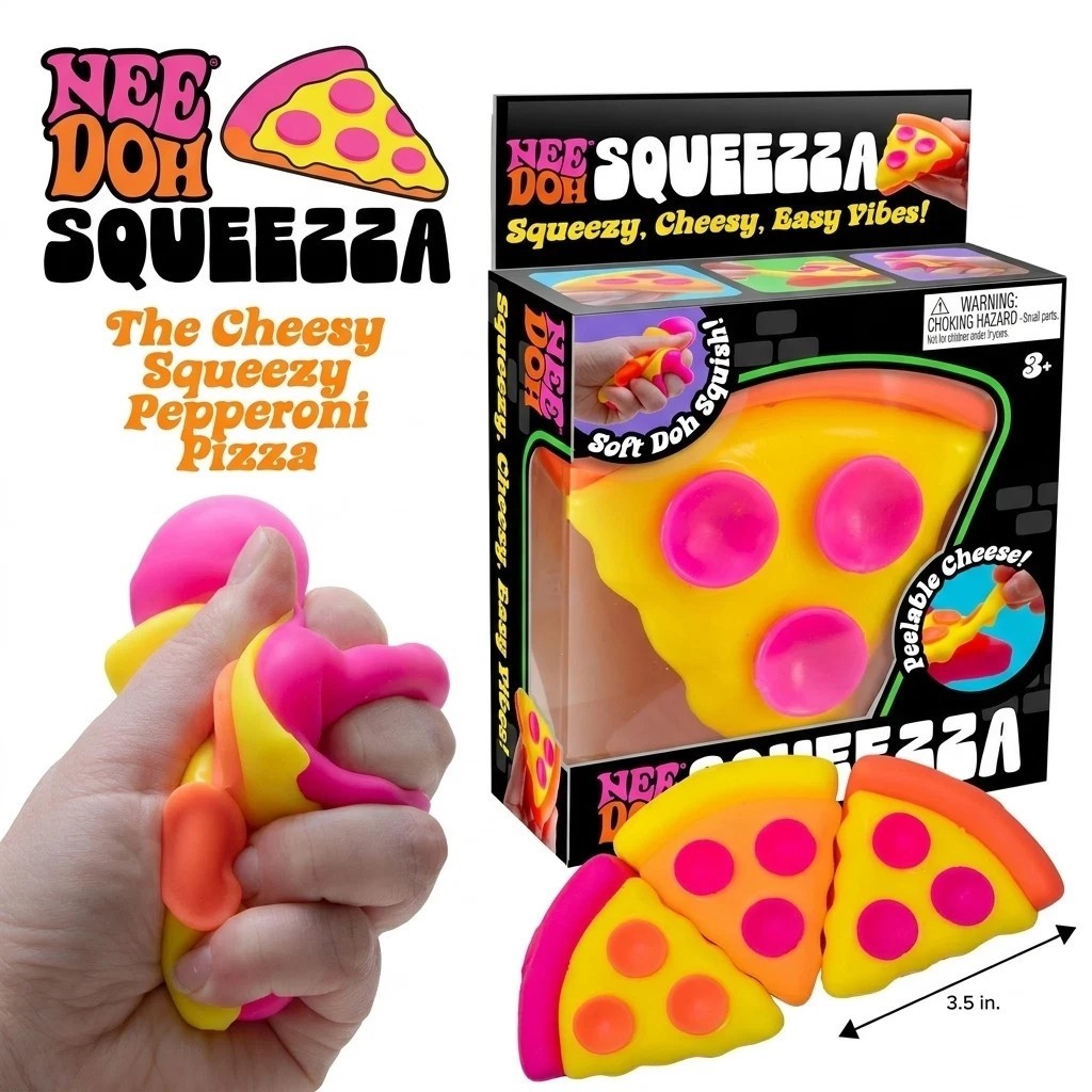 Nee Doh Squeeza Pizza Orange Rare 100% Authentic Schylling 25300NAB