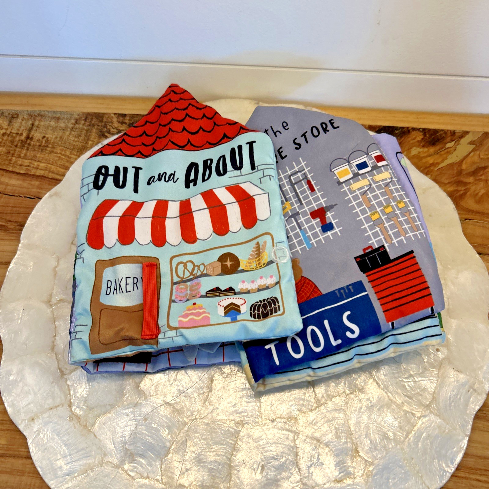 Mud Pie Out and About Errands Town Sensory Fold Out Soft Baby Book Crinkle