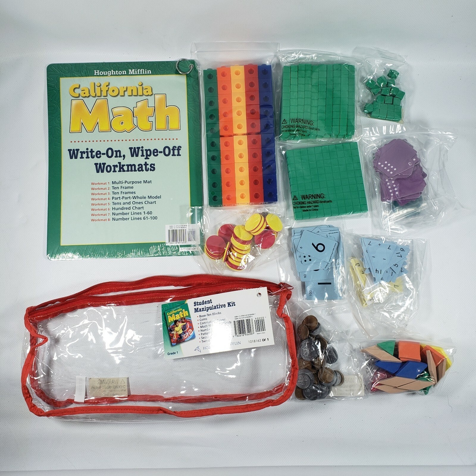 GRADE LEVEL 1 STUDENT MATH MANIPULATIVE KIT AND WORKMATS EDUCATIONAL LEARNING