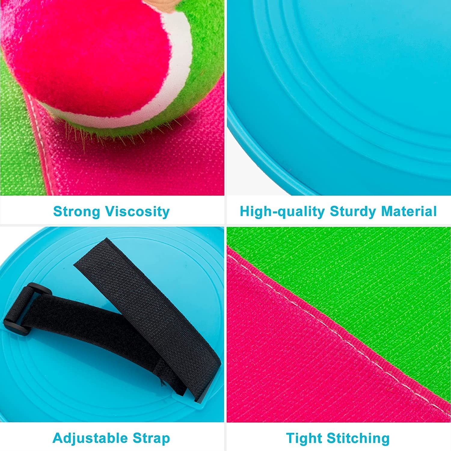 Bufeeaye Beach Games, Outdoor Toys for Kids Ages 4-8, Small, 2 Blue + 2 Pink