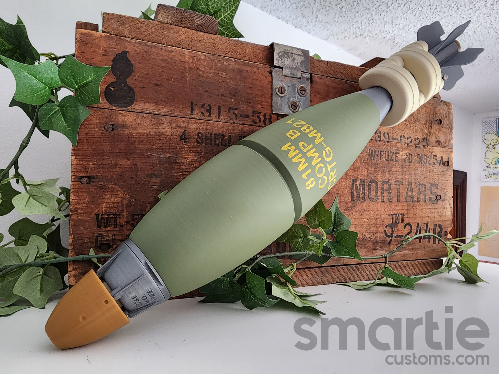 DUMMY M821 M889 81mm Mortar Shell Round – Accurate Size Plastic Replica