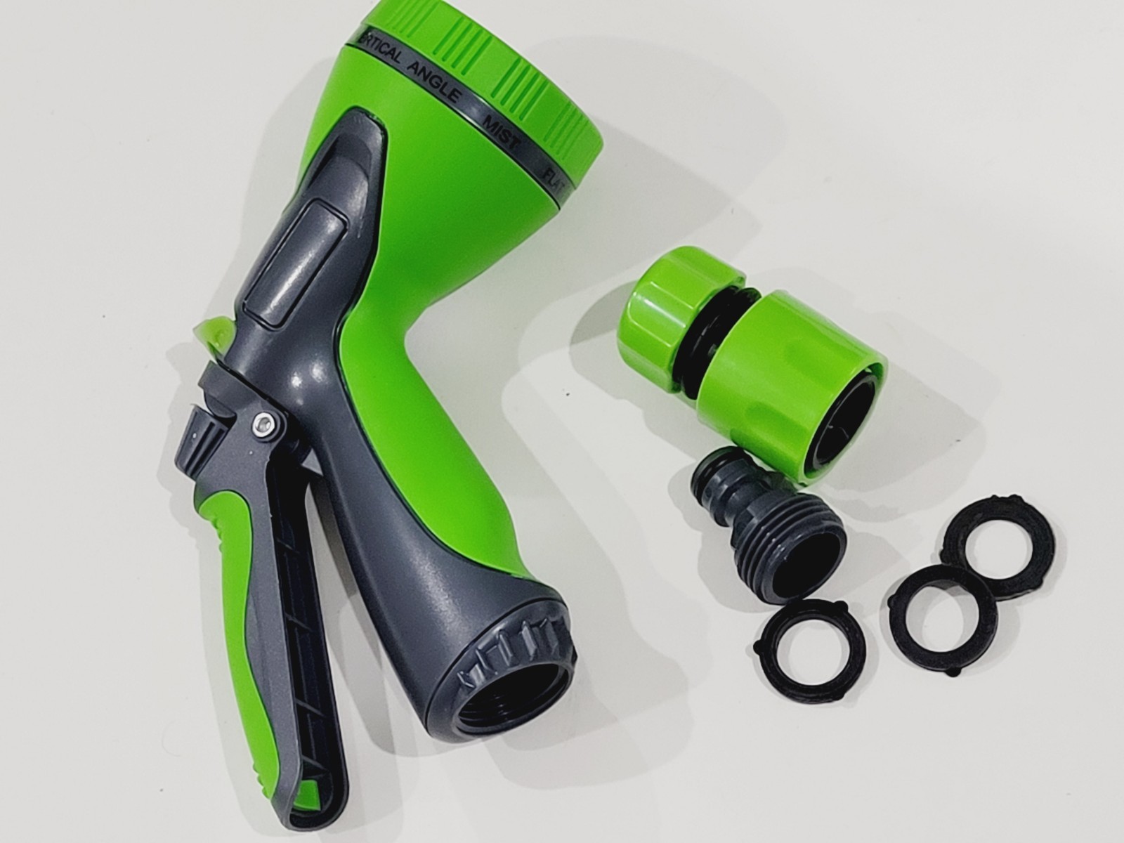 Garden Hose Nozzle Sprayer Heavy Duty, 10 Adjustable Watering Patterns – Green