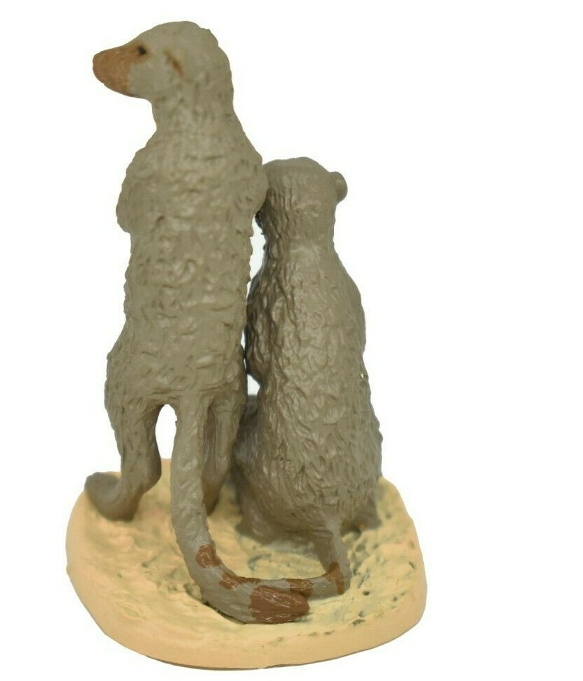 Meerkat Pair Realistic Toy Model Plastic African Animal Gift 1 7/8″ F1373