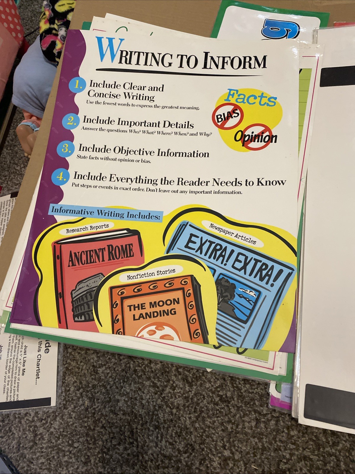 MEGA Language Arts Classroom Poster Lot ~100 Pieces Writing, Grammar, Reading