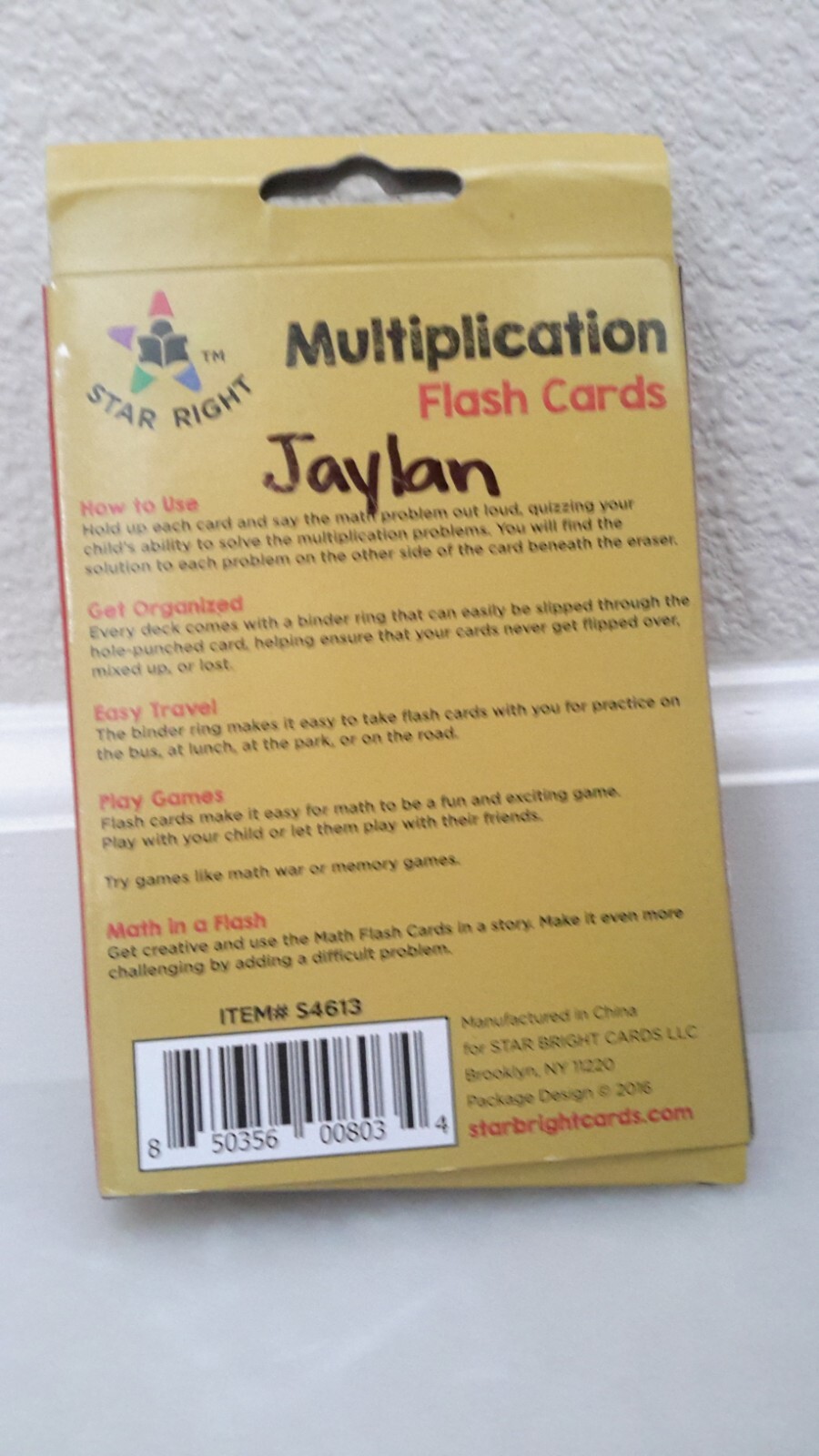 Star Right #S4613 Math Multiplication Flashcards Pack 52 Cards 2016 EUC