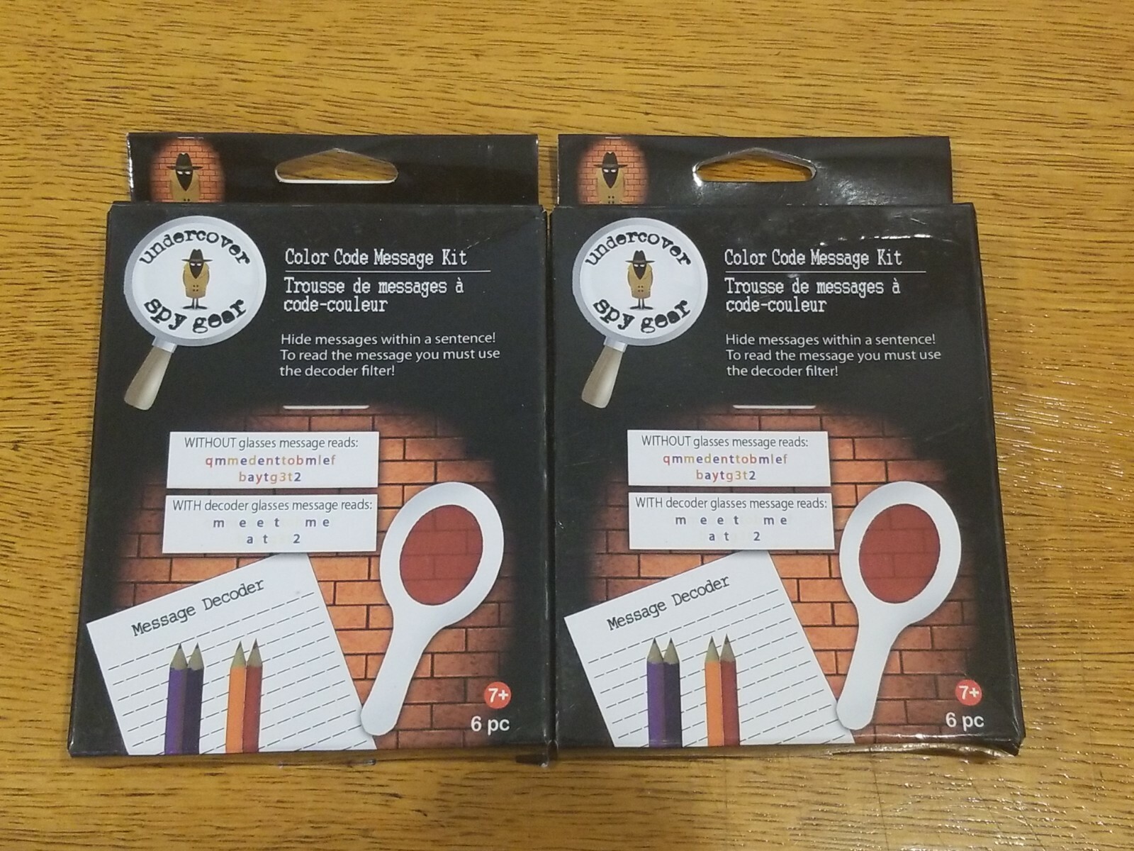 LOT OF 2 Undercover Spy Gear Secret Color Code Message Kit Decoder Stocking