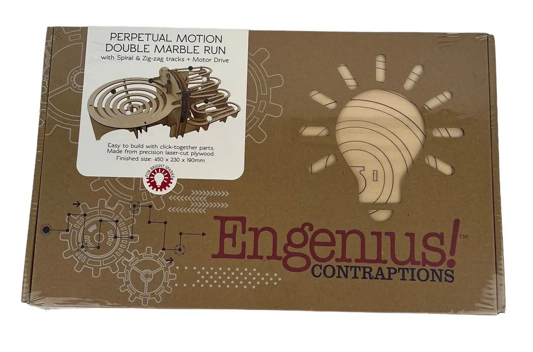 Engenius Contraptions Build Your Own Model Perpetual Motion Double Marble RunNIB