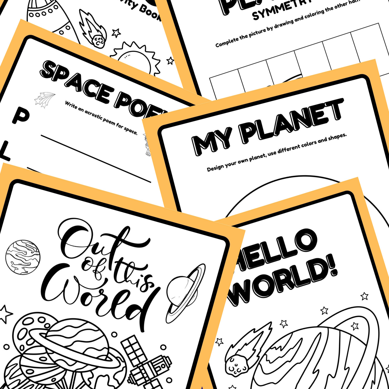 Space Activity Printable Worksheets Bundle | Solar System Learning for Kids
