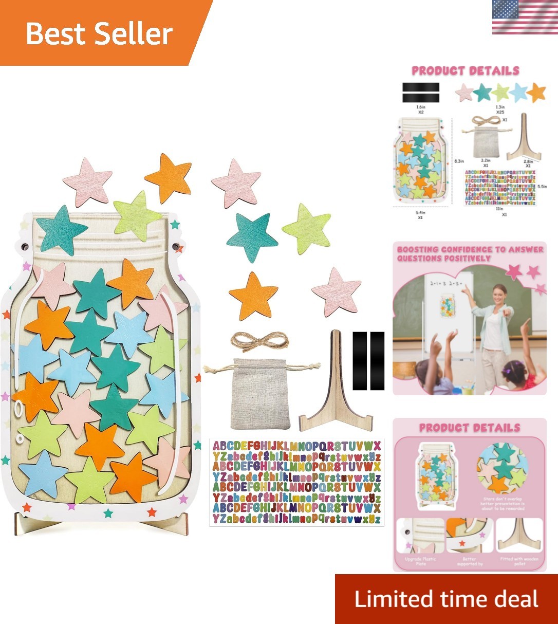 Magnetic Reward Jar for Kids – Star Jar Reward System, Behavior Classroom Inc…