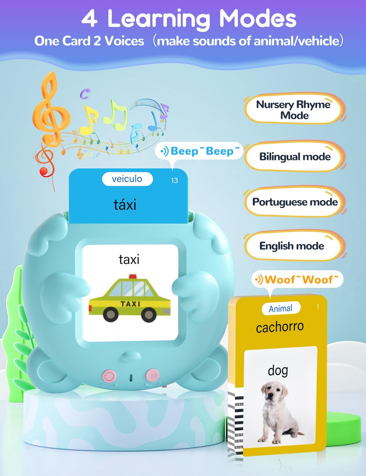 Portuguese and English Talking Flash Cards for Kids, 510 Sight Words Bilingua…
