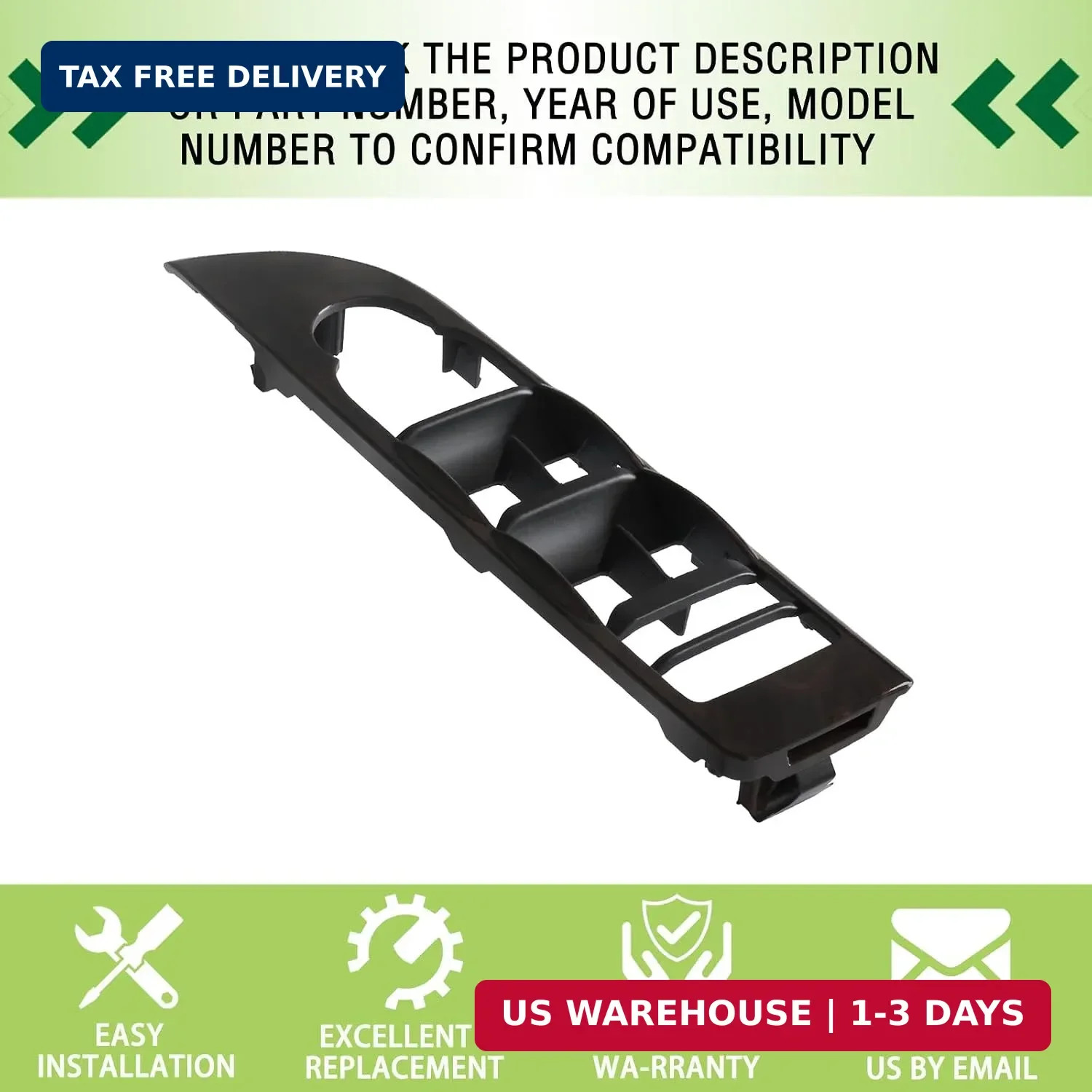 Window Switch Bezel Cover Front Left Driver Side King Maple Compatible with 2010