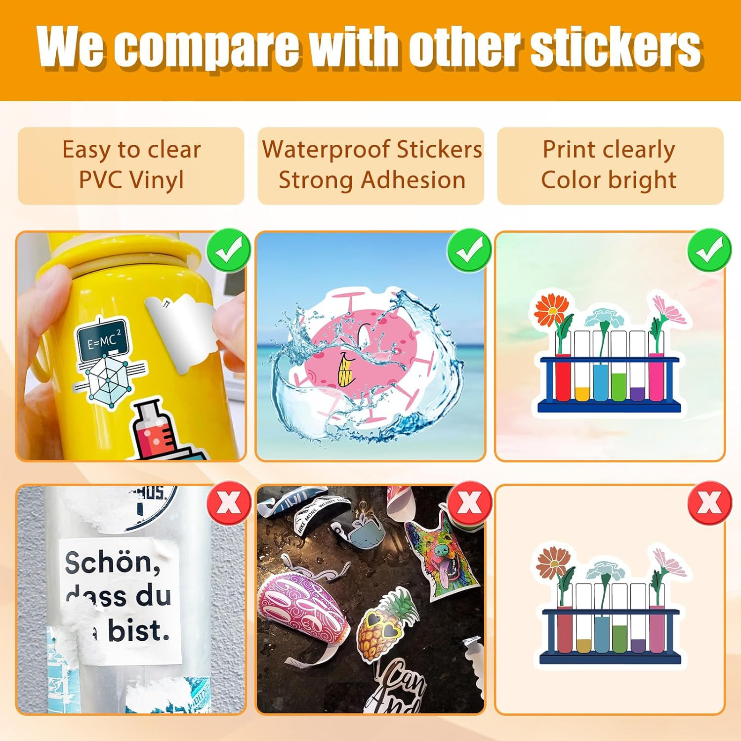100 PCS Funny Science Laboratory Stickers for Kids Teens Adults, Physics Biology