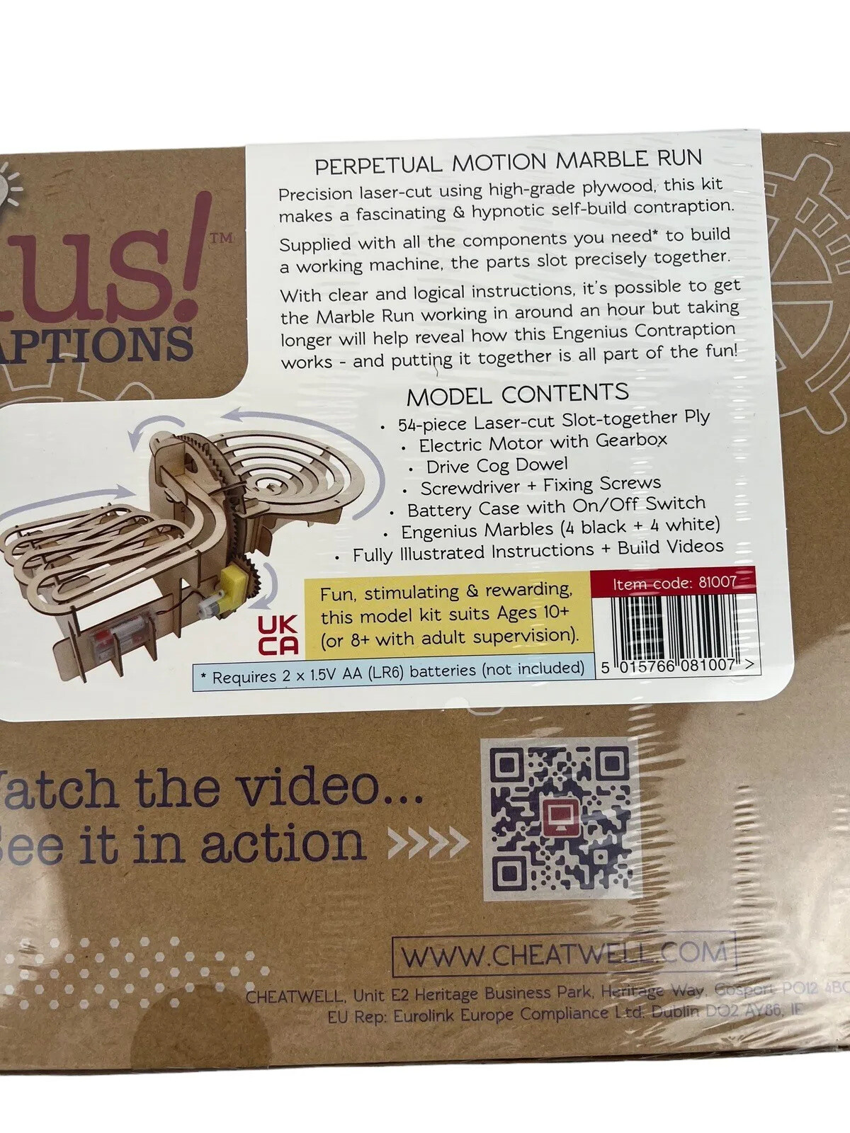 Engenius Contraptions Build Your Own Model Perpetual Motion Double Marble RunNIB