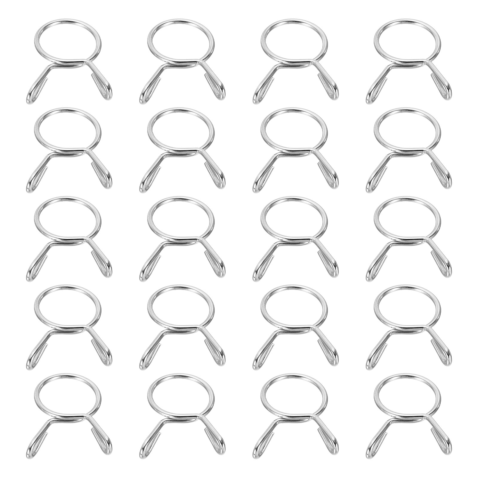 20Pcs 12mm ID 13.7mm OD Fuel Line Hose Clips Spring Clips Clamps Silver