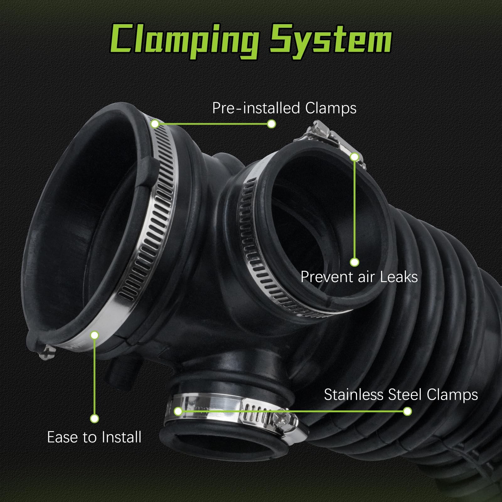 16576-4W00A Air Cleaner Intake Hose Tube With Clamps for