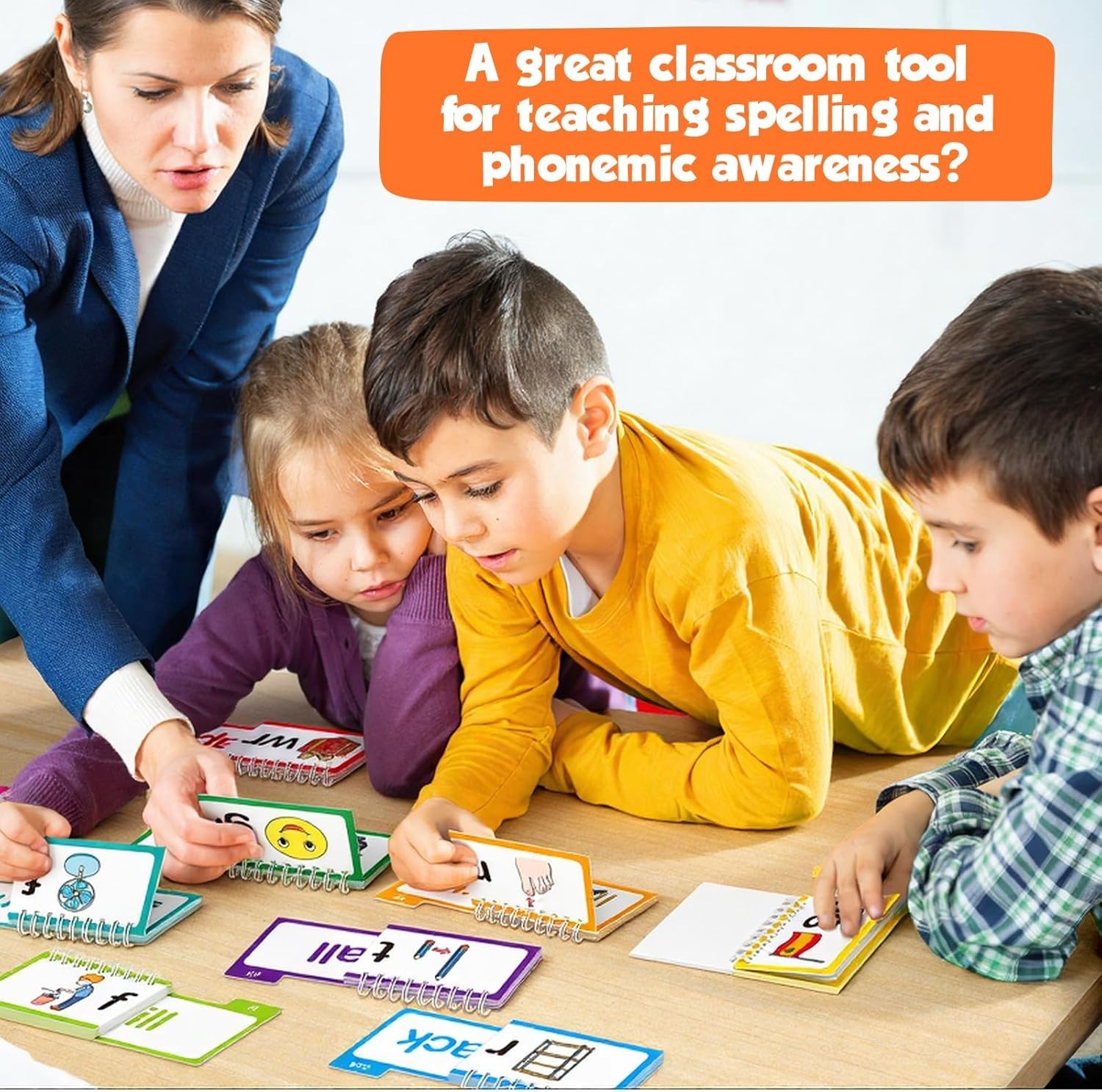Phonics Flash Cards Word Family Build Book,Learn to Read 30 Read and Rhyme Fl…