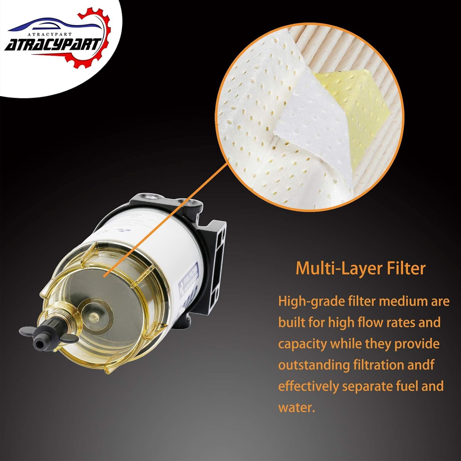 Fuel Filter Water Separator Replacement for Marine Outboard Motor Mercury with