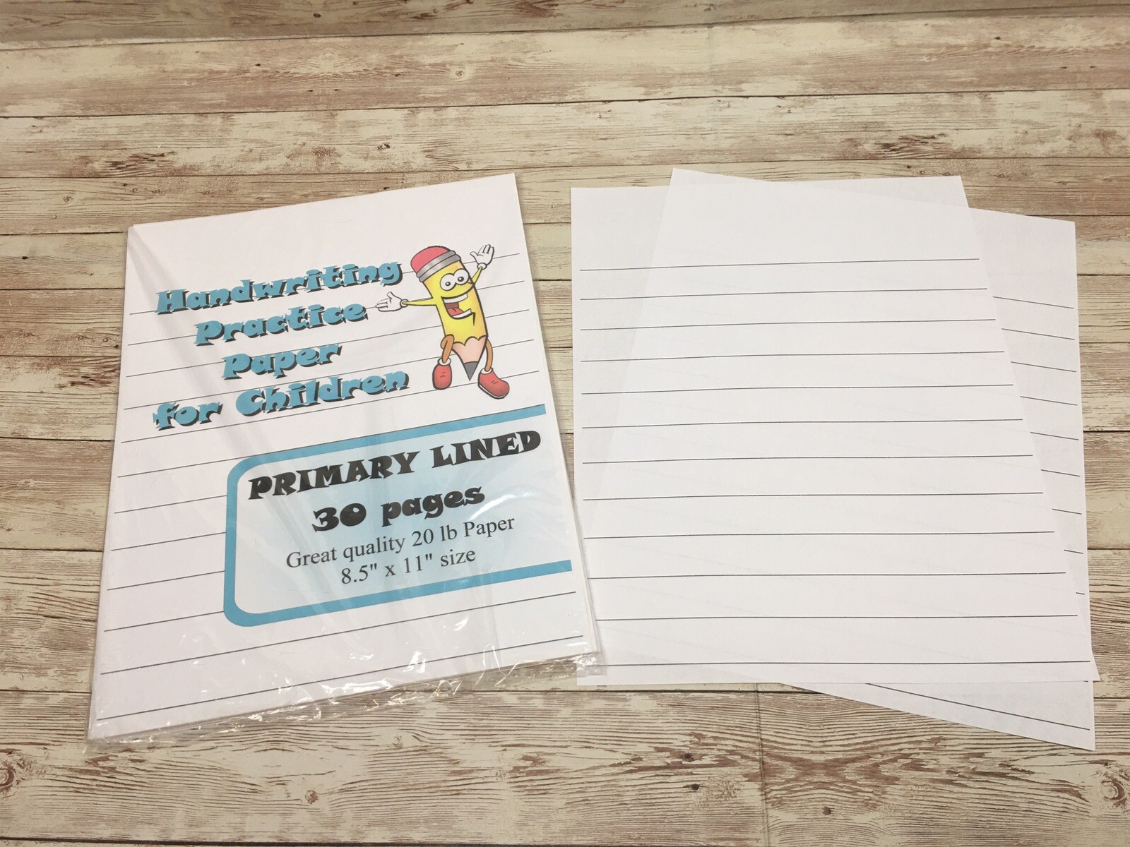 Primary Lined – Handwriting Practice Paper For Children – 30 Sheets