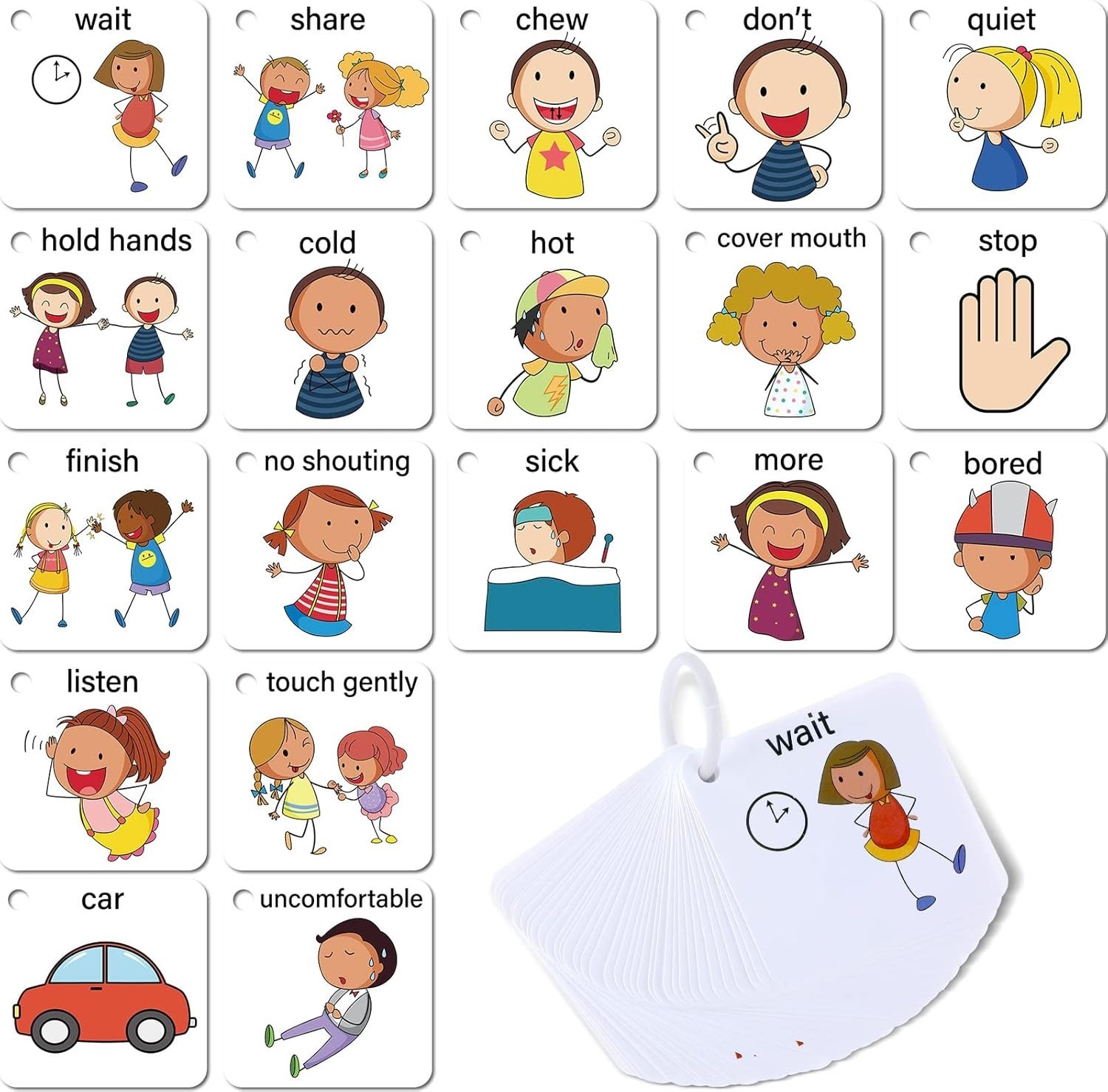 37 Pcs Autism Communication Card for Speech Delay Children and Adults, Special N