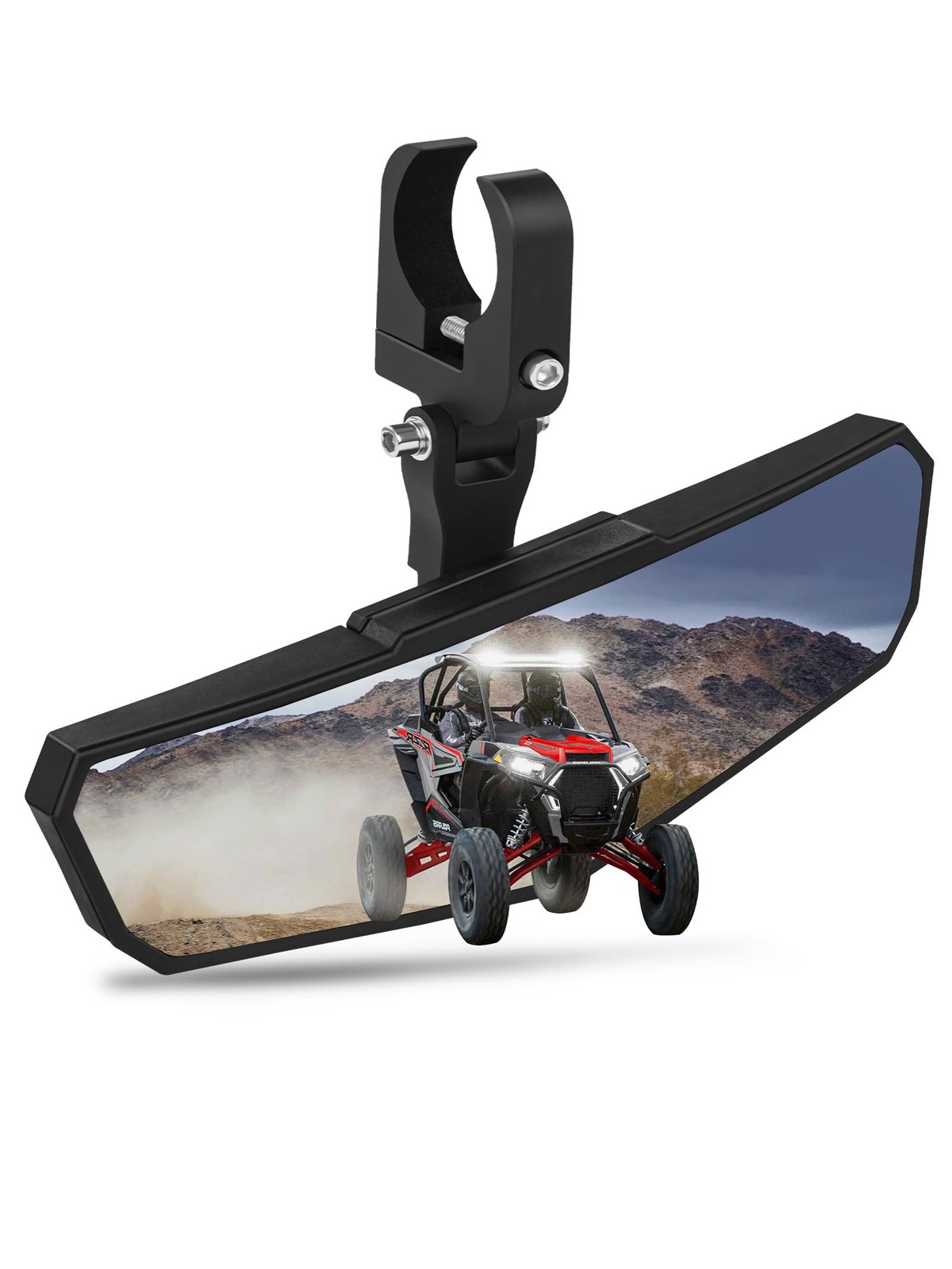 ZIDIYORUO UTV Rear View Mirror, HD SXS Center Mirror 10.2″ x 3.5″, Black