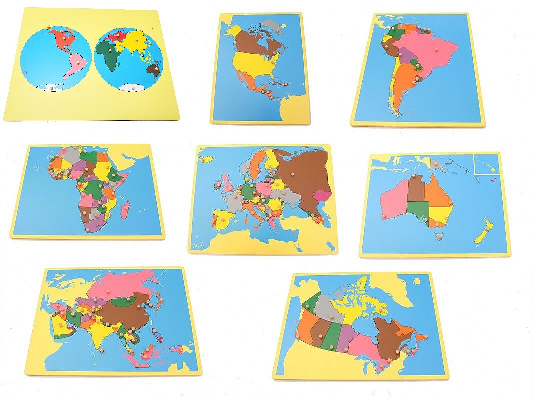 Montessori Geography – Board Map Package 2 (Set of 8) with Canada