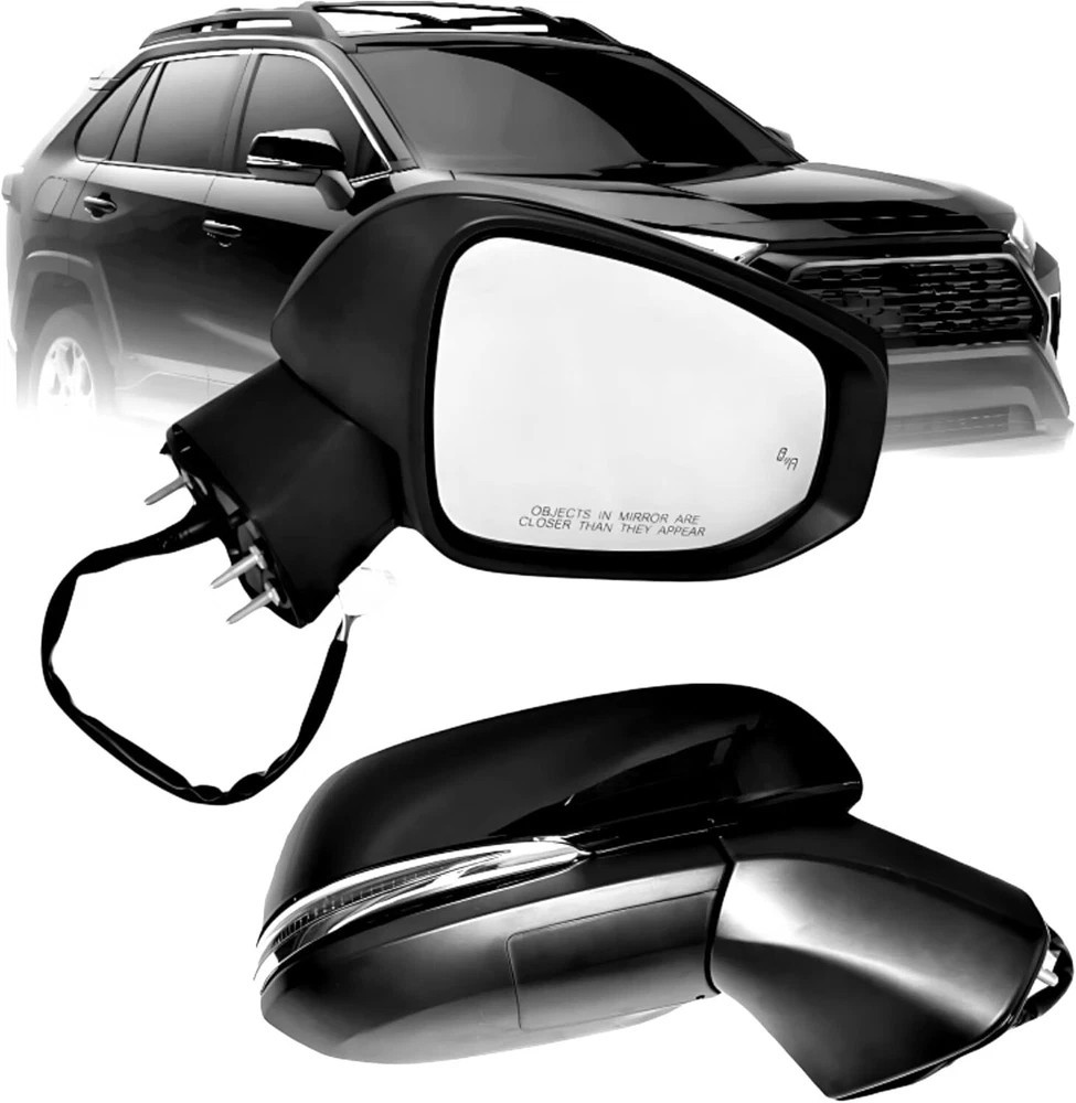 Left Driver Side Mirror Fits 2019-2025 Toyota Rav4 with Power Heated Turn Signal