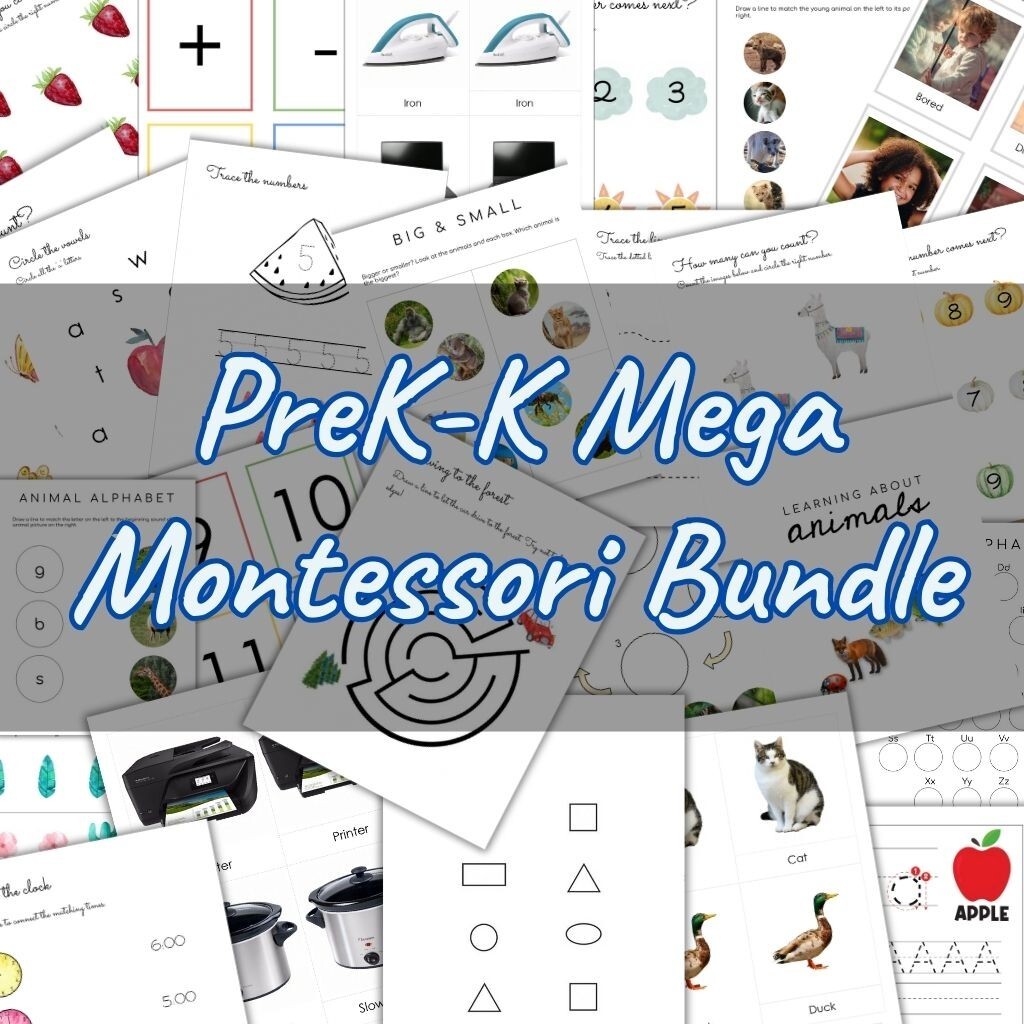 PreK-K Mega Montessori Bundle | 1000+ Digital Worksheets+Planners & Much More