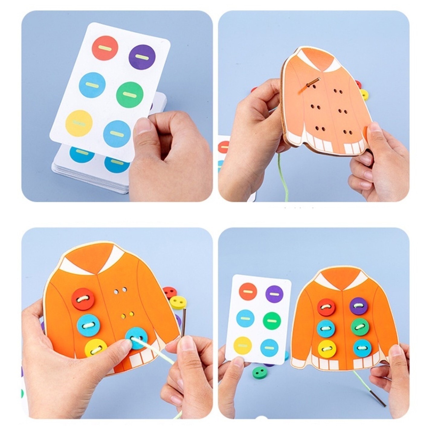 Clothes Threading Button Game Sewing Button Training Children Early Education