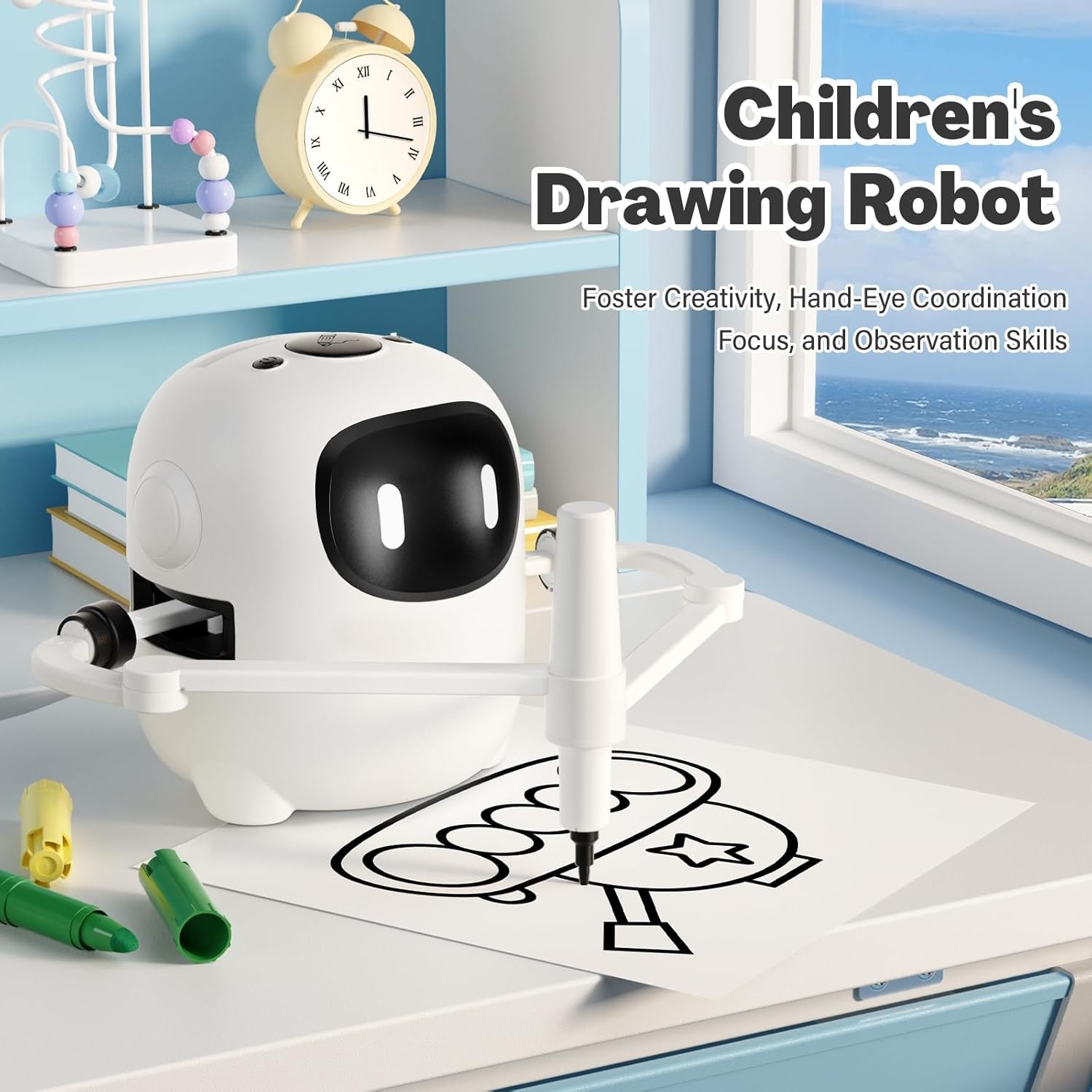 RIVGOT Drawing Robot for Kids with 150 Cards