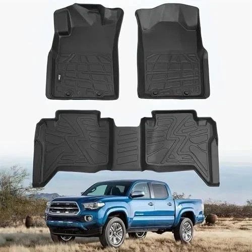 Floor Mats Fit for Toyota Tacoma 2005-2015 Double Cab (Footwell Coverage), Custo