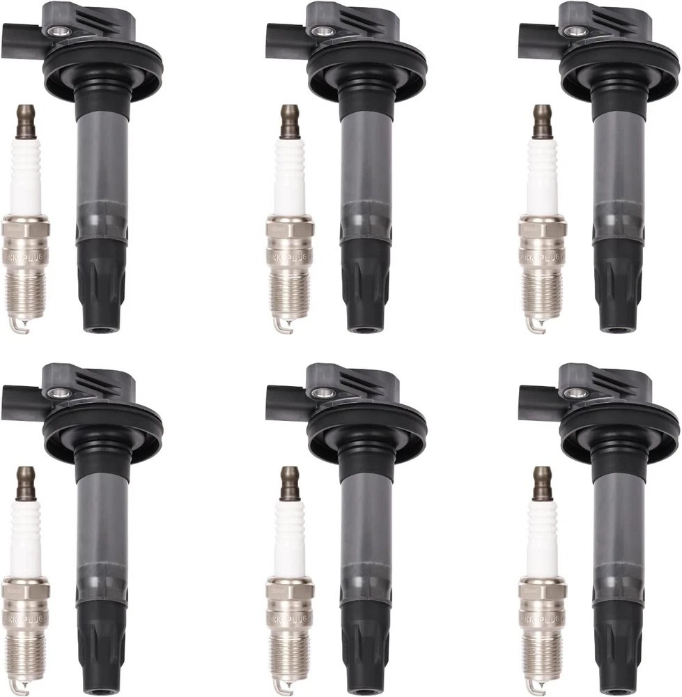 Set of 6 Ignition Coil Pack and Spark Plugs Fits for 3.7 3.5 V6 Ford Edge Flex