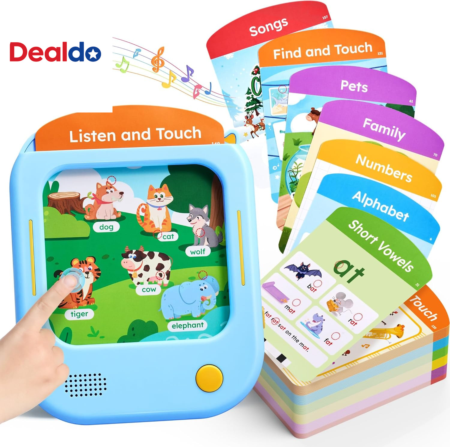 Kids Learning Tablet: 156 Pages Tap-To-Read Flash Cards with 20 Listen & Find Ga