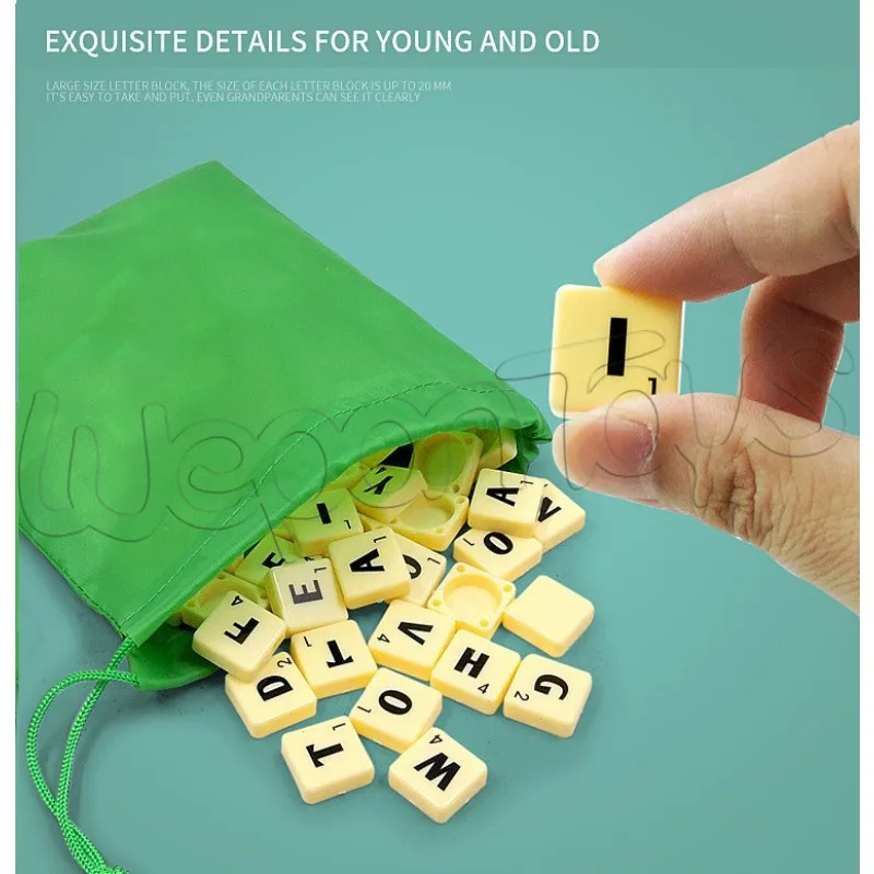 2-4 People English Spelling Solitaire Box Alphabet Chess Educational Toys Travel