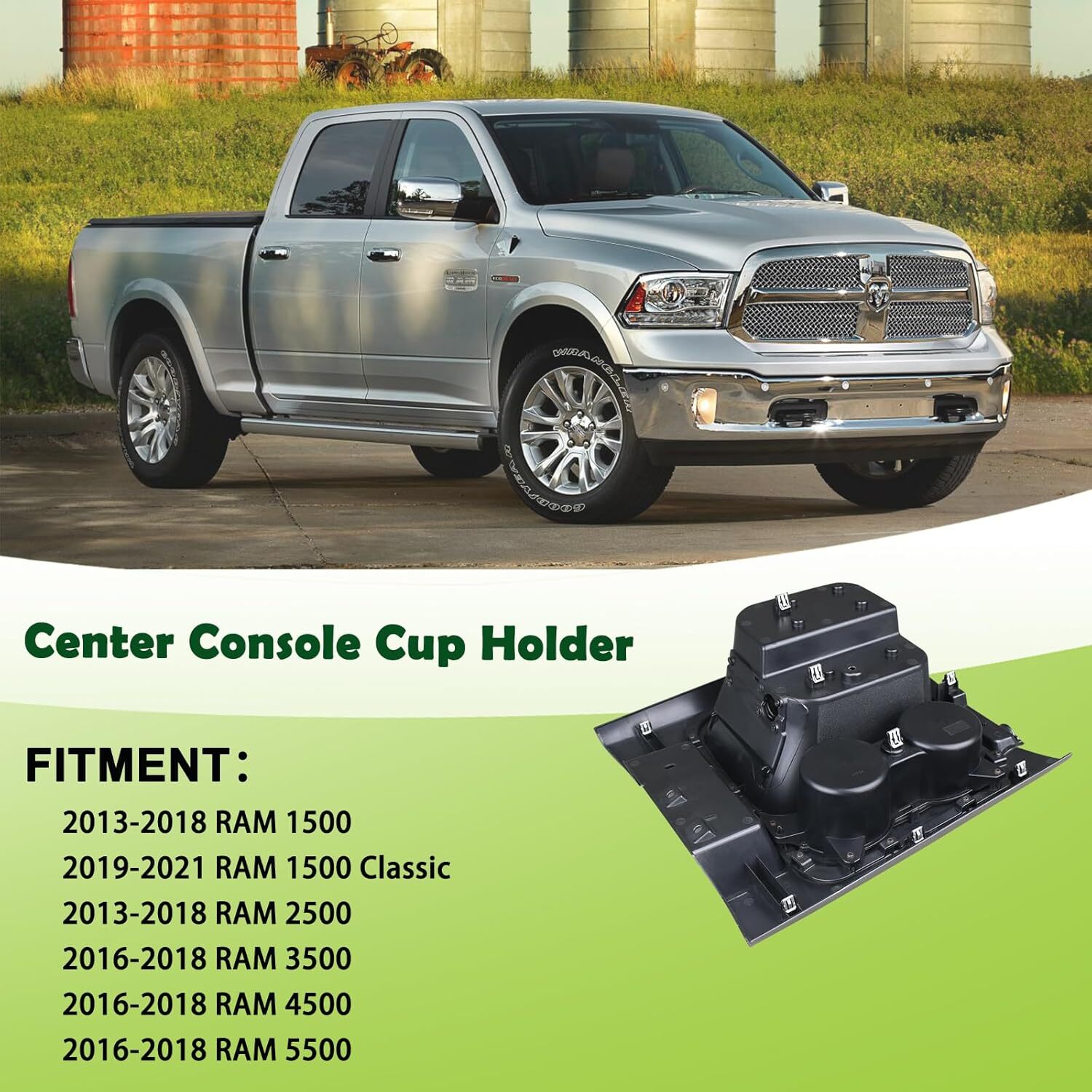 Full Floor Center Console Trim Bezel Cup Holder Middle Console Cover Compatible