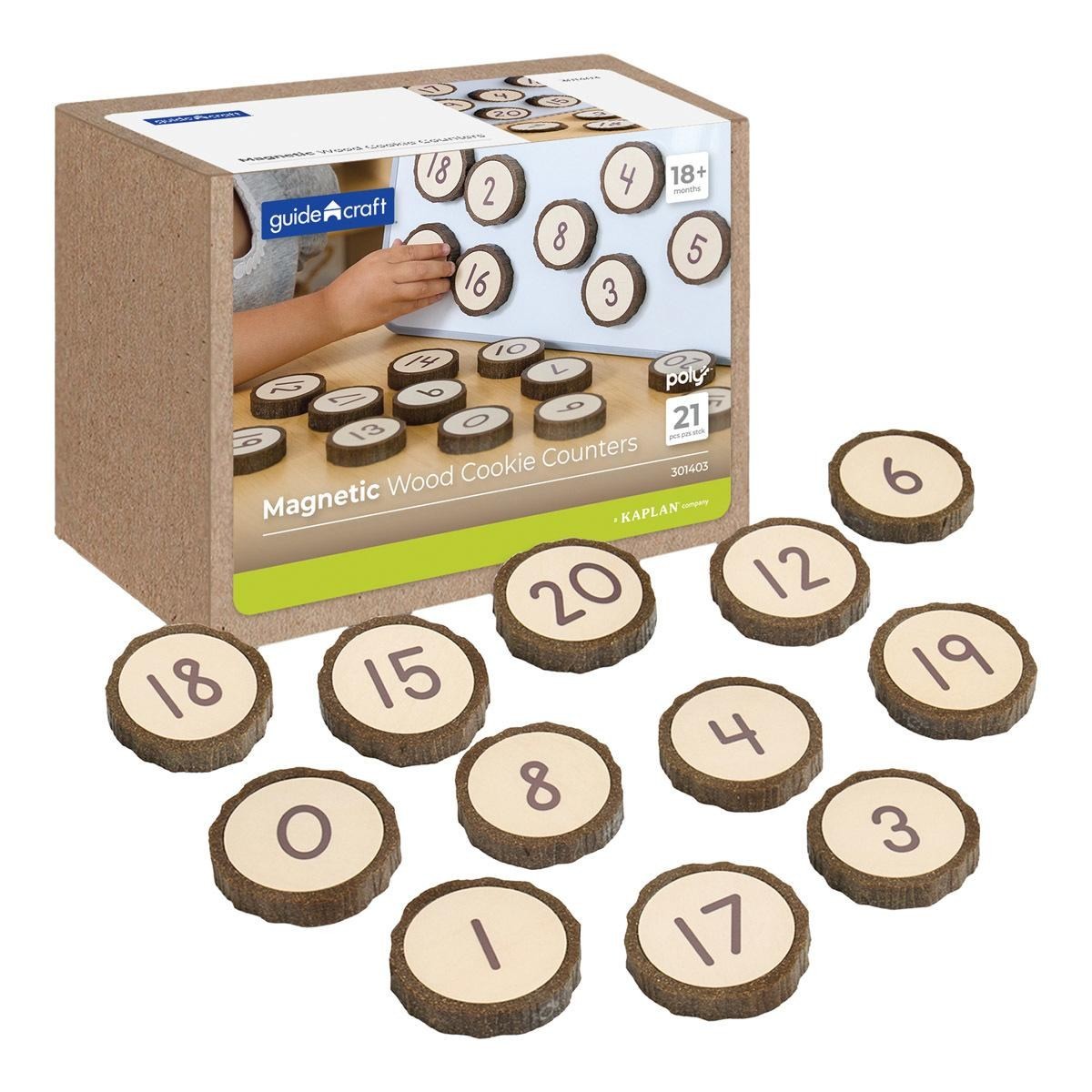 Kaplan Early Learning Magnetic Wood Cookie Counters – 21 Pieces
