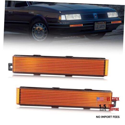 Front Turn Signal Marker Light Housing Compatible with Oldsmobile Amber Lens