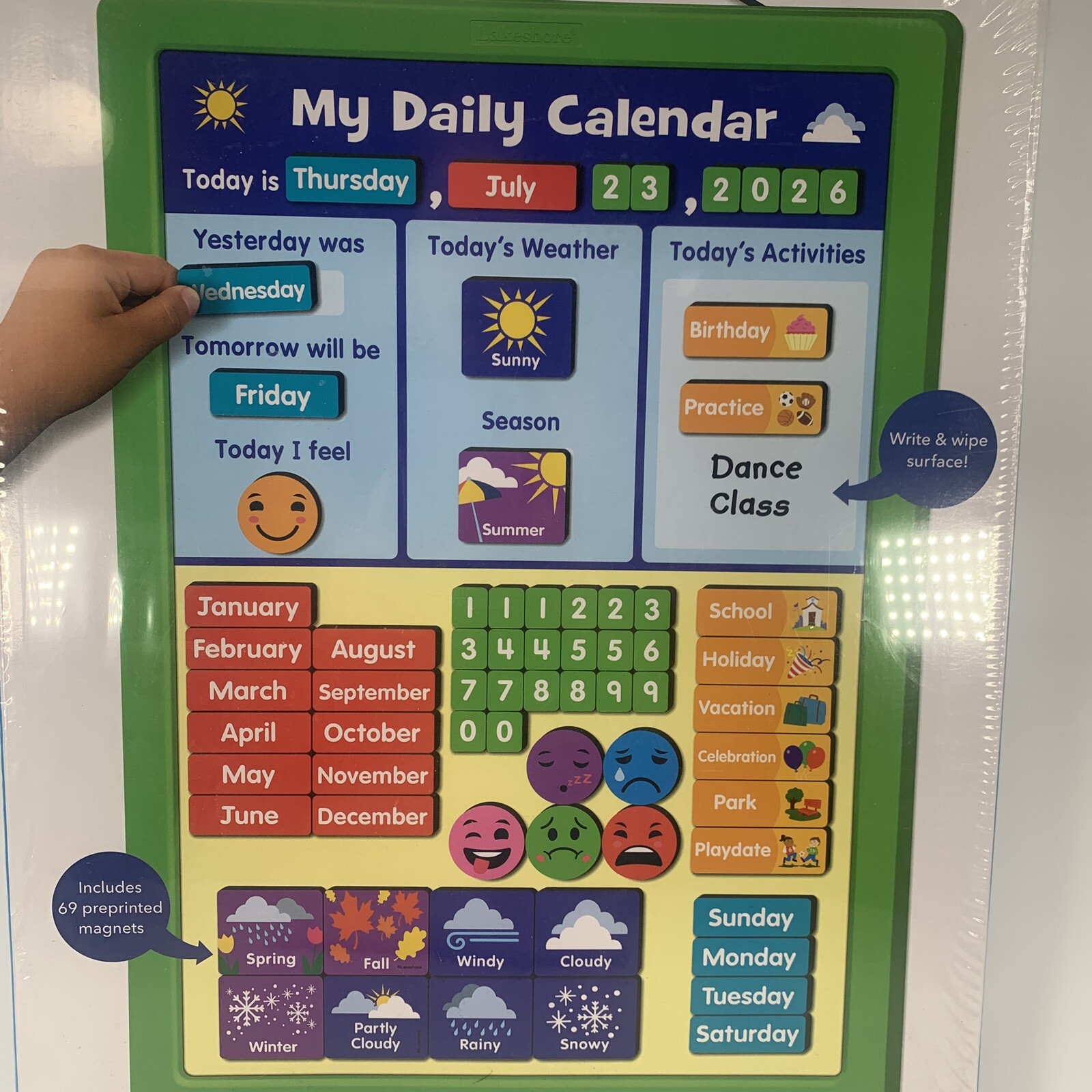 LAKESHORE Learning Magnetic Daily Calendar Activity Center Set Homeschool NEW